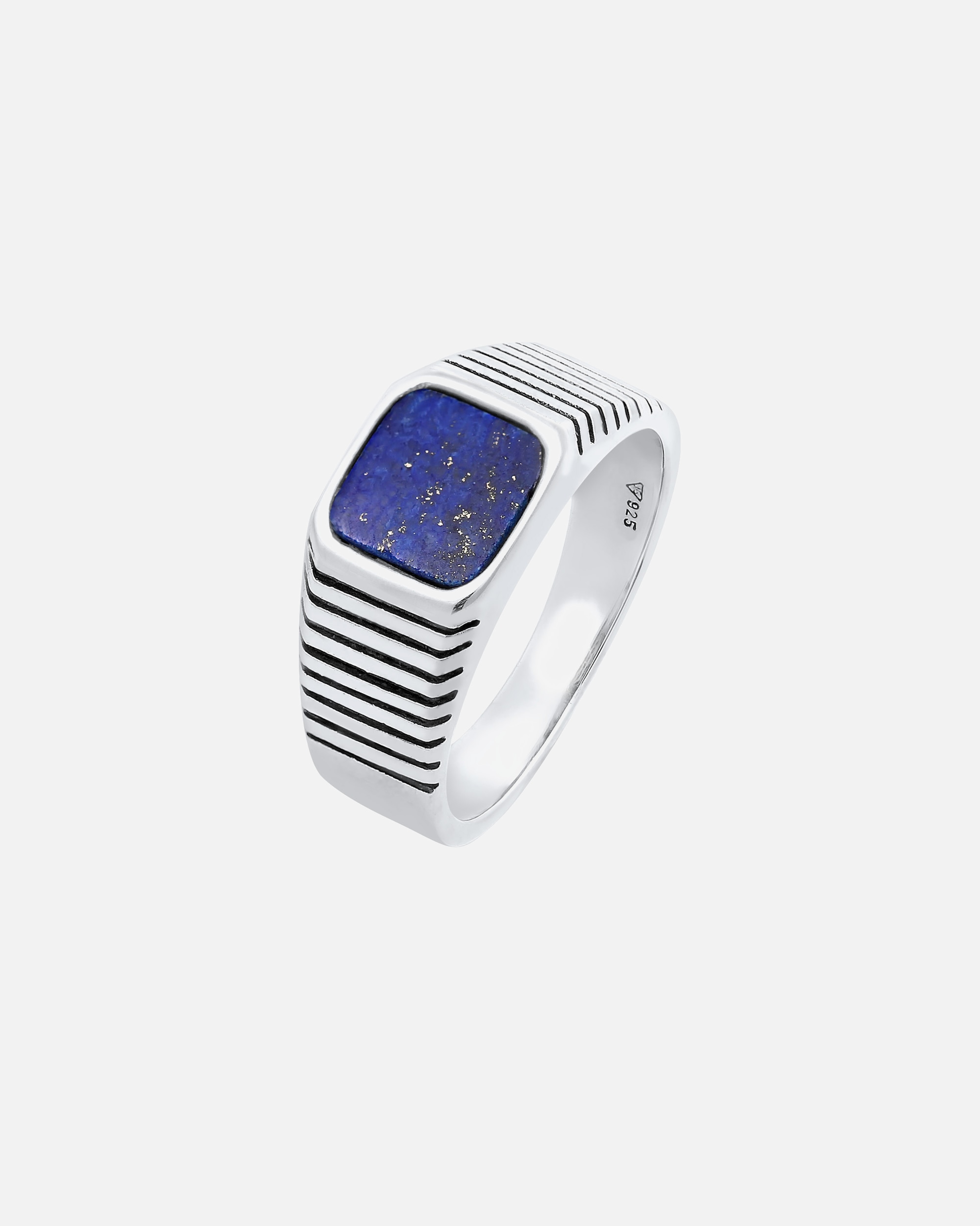 Ring für Männlich KUZZOI Herren Siegelring Sodalith Quadrat 925 Silber 64