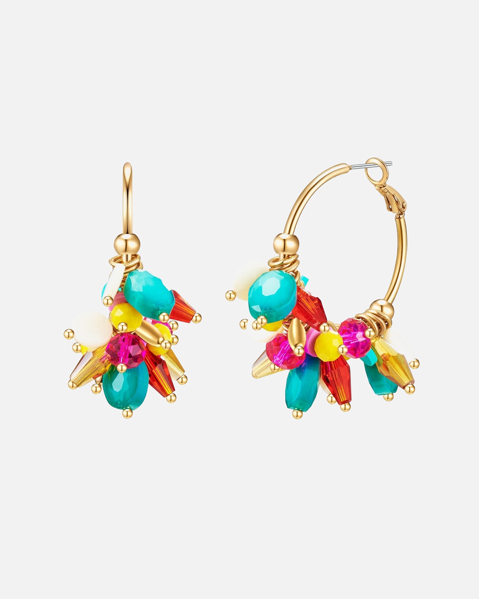 Créoles for FemmeCréoles tendance Métal Pierre naturelle en Or jaune52,8 mm