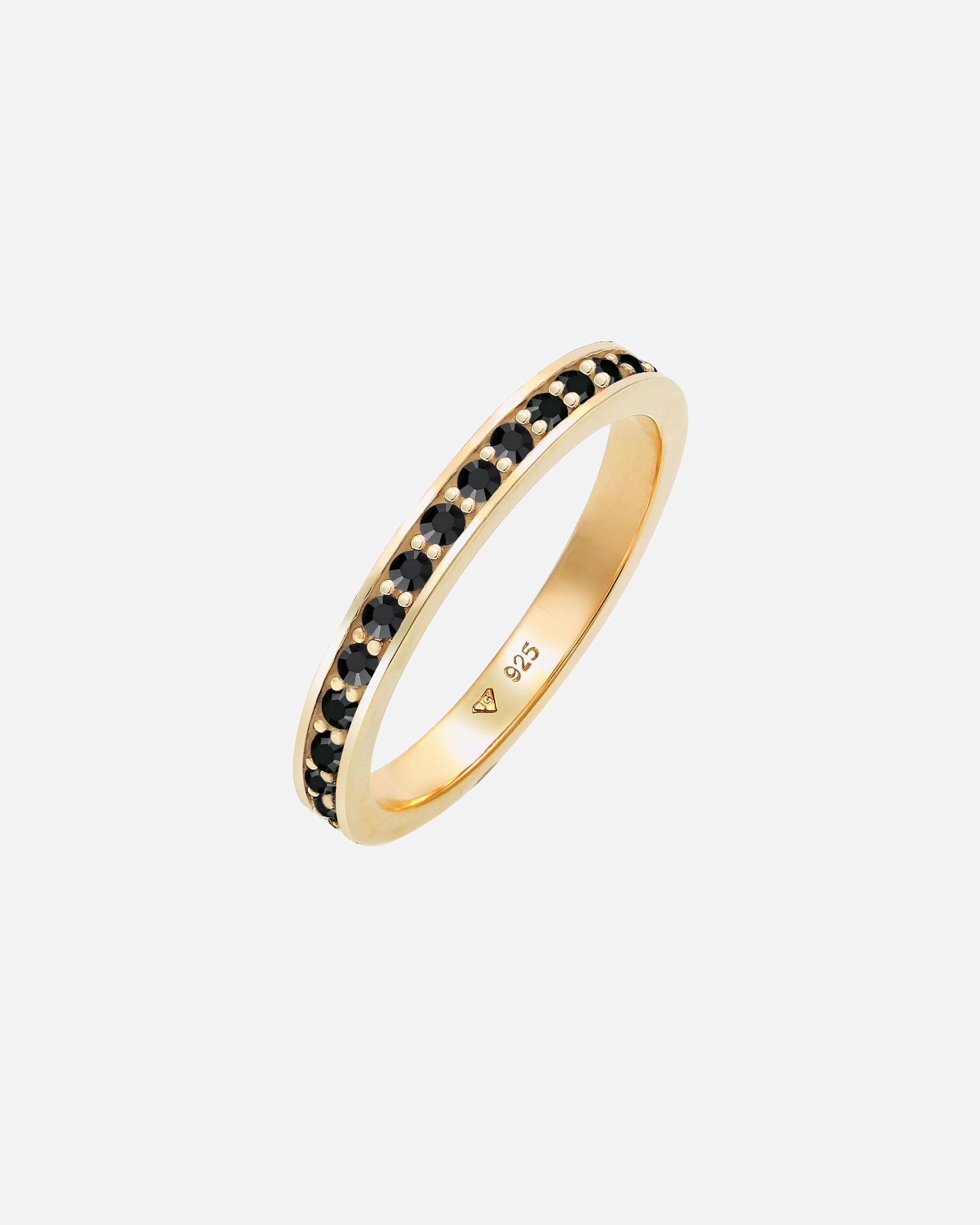 Ring für Weiblich Elli Bandring Memoire Glas Kristalle 925 Silber vergoldet 58