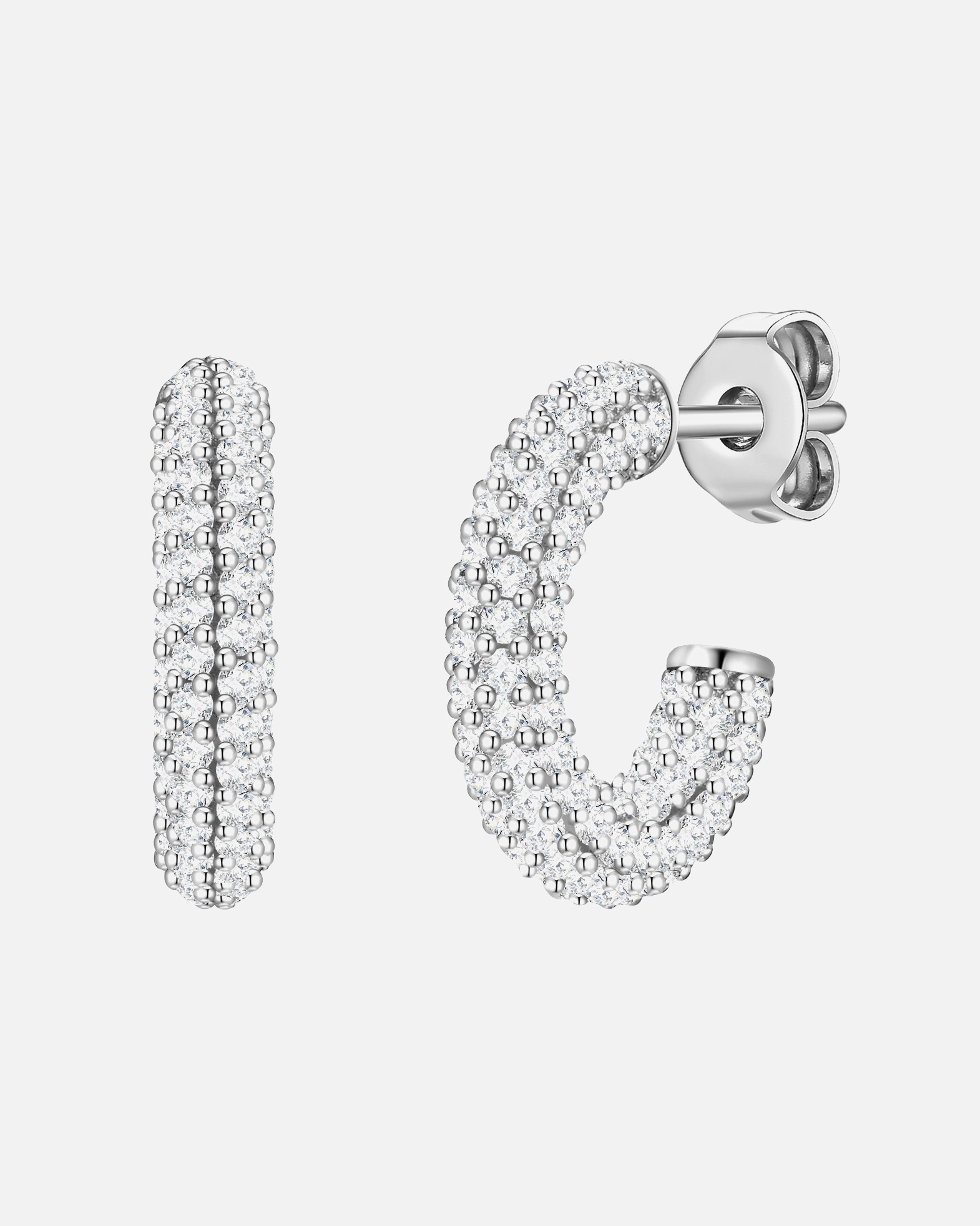 Créoles for FemmeCréoles en argent Argent sterling Oxyde de zirconium (CZ) en Argent15,6 mm