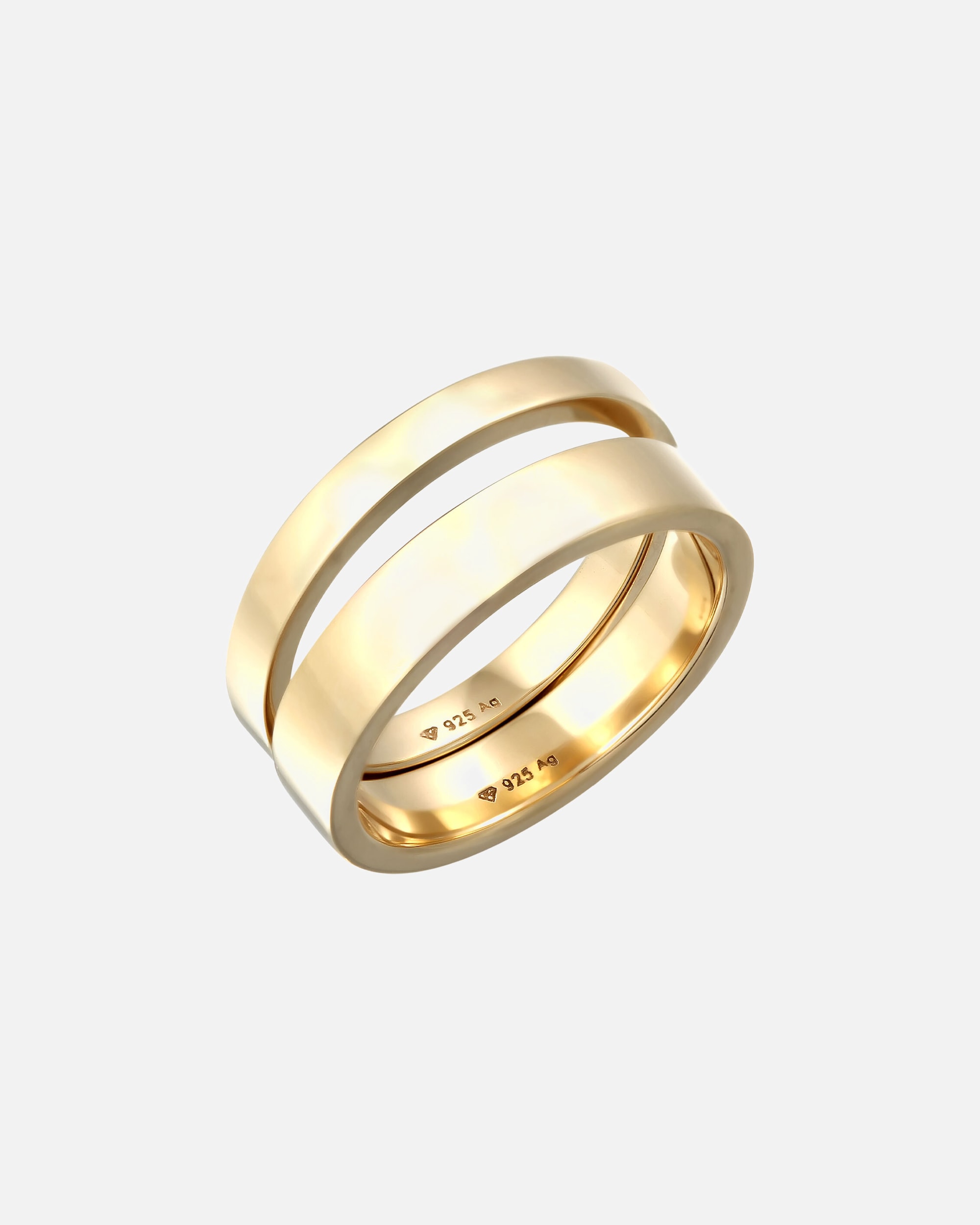Ring für Männlich KUZZOI Herrenring 925 Sterling Silber 2er Set Casual Look 60