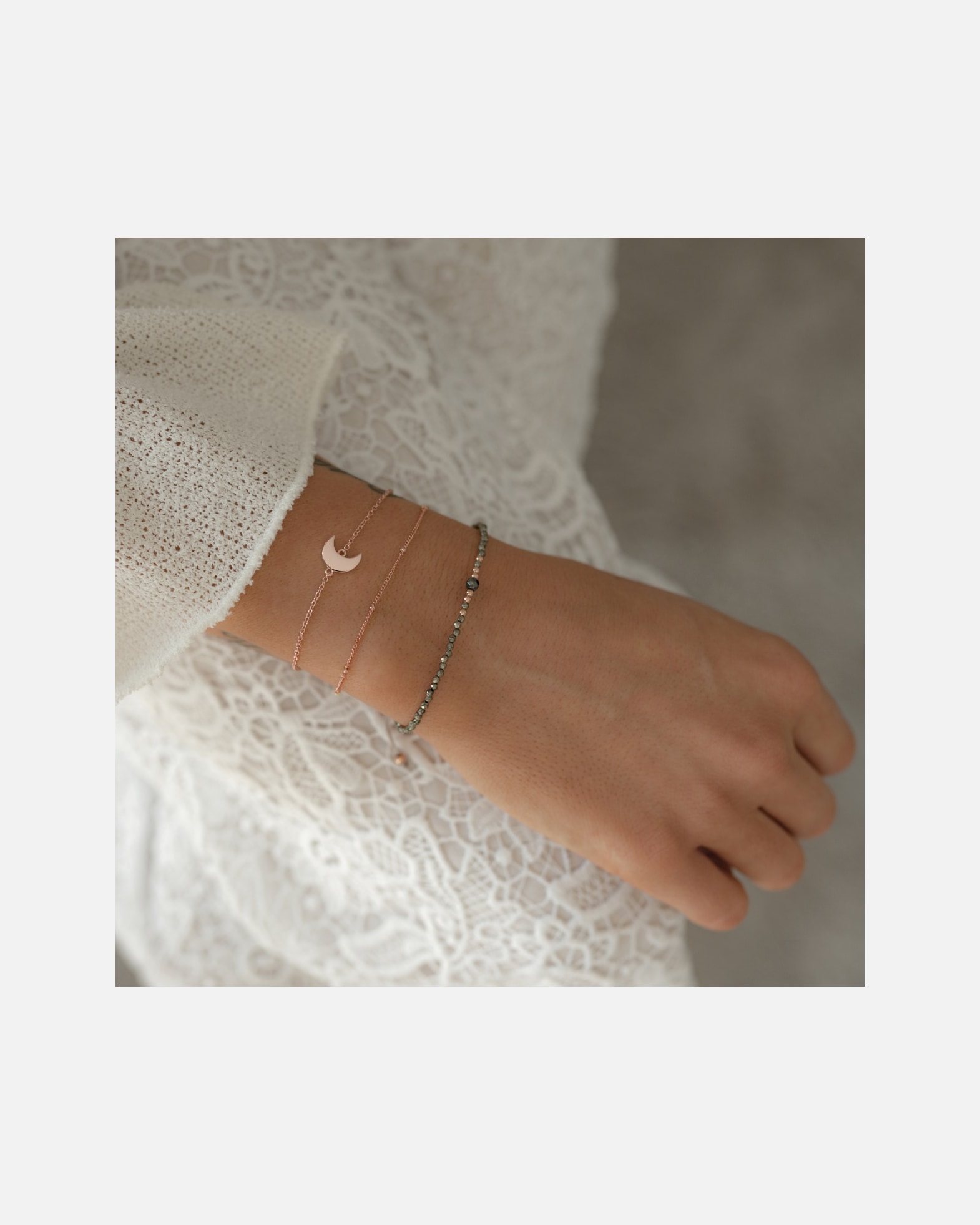 Bracelet for FemmeGlanzstücke MünchenBracelet en argent Lune Argent sterling en Or rose17,0 cm Basislänge + 3,0 cm Verlängerung