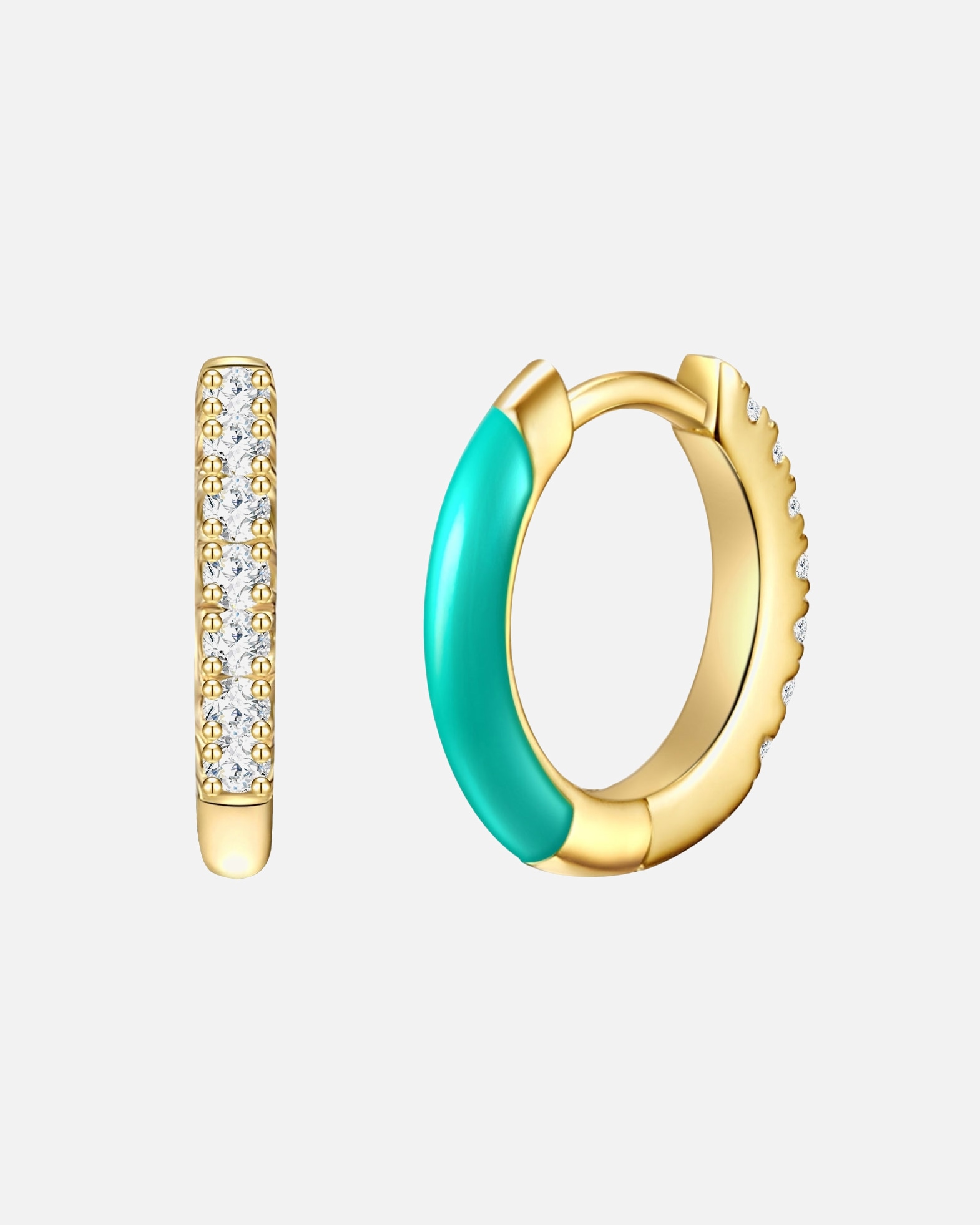 Créoles for FemmeGlanzstücke MünchenCréoles en argent Argent sterling Oxyde de zirconium (CZ) en Or jaune11,4 mm