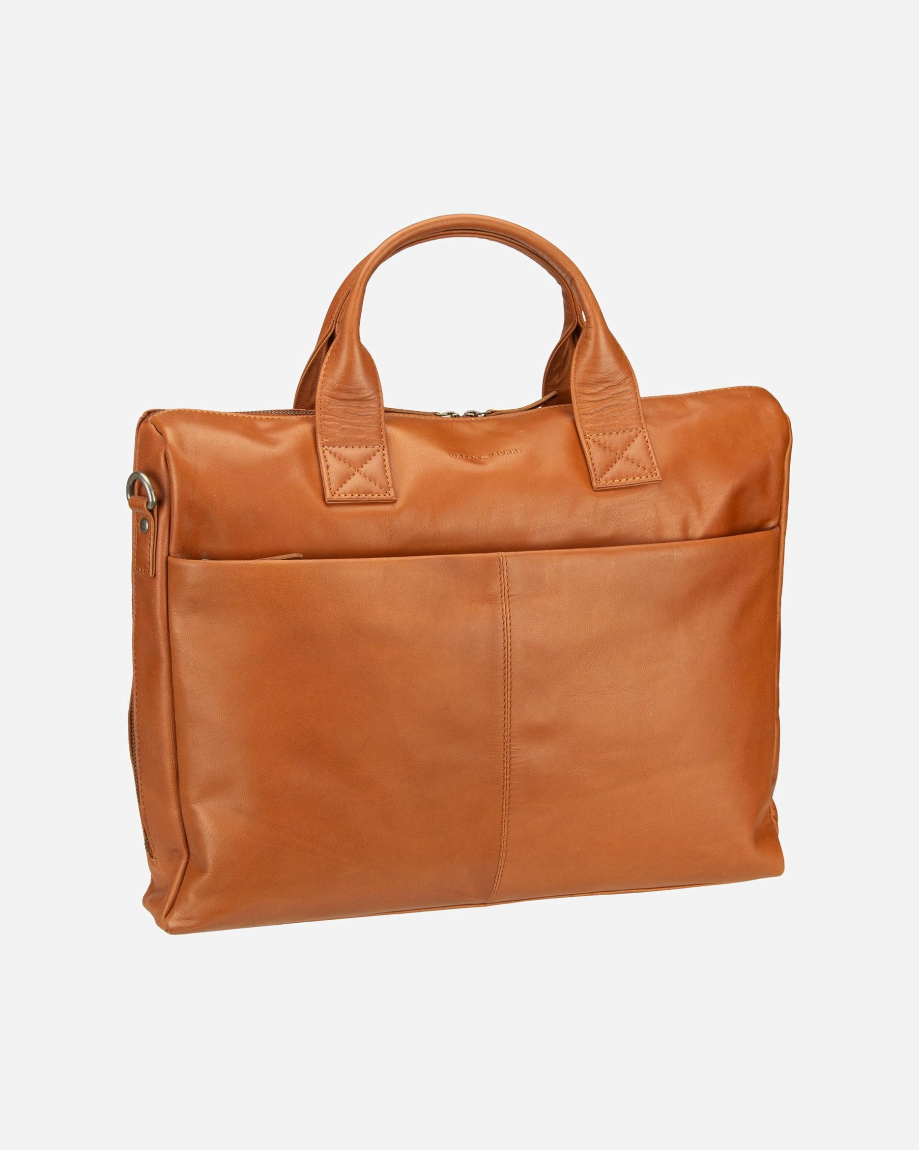 Umhängetasche für Unisex Greenburry Fiorentina Aktentasche Leder 41 cm Laptopfach tan