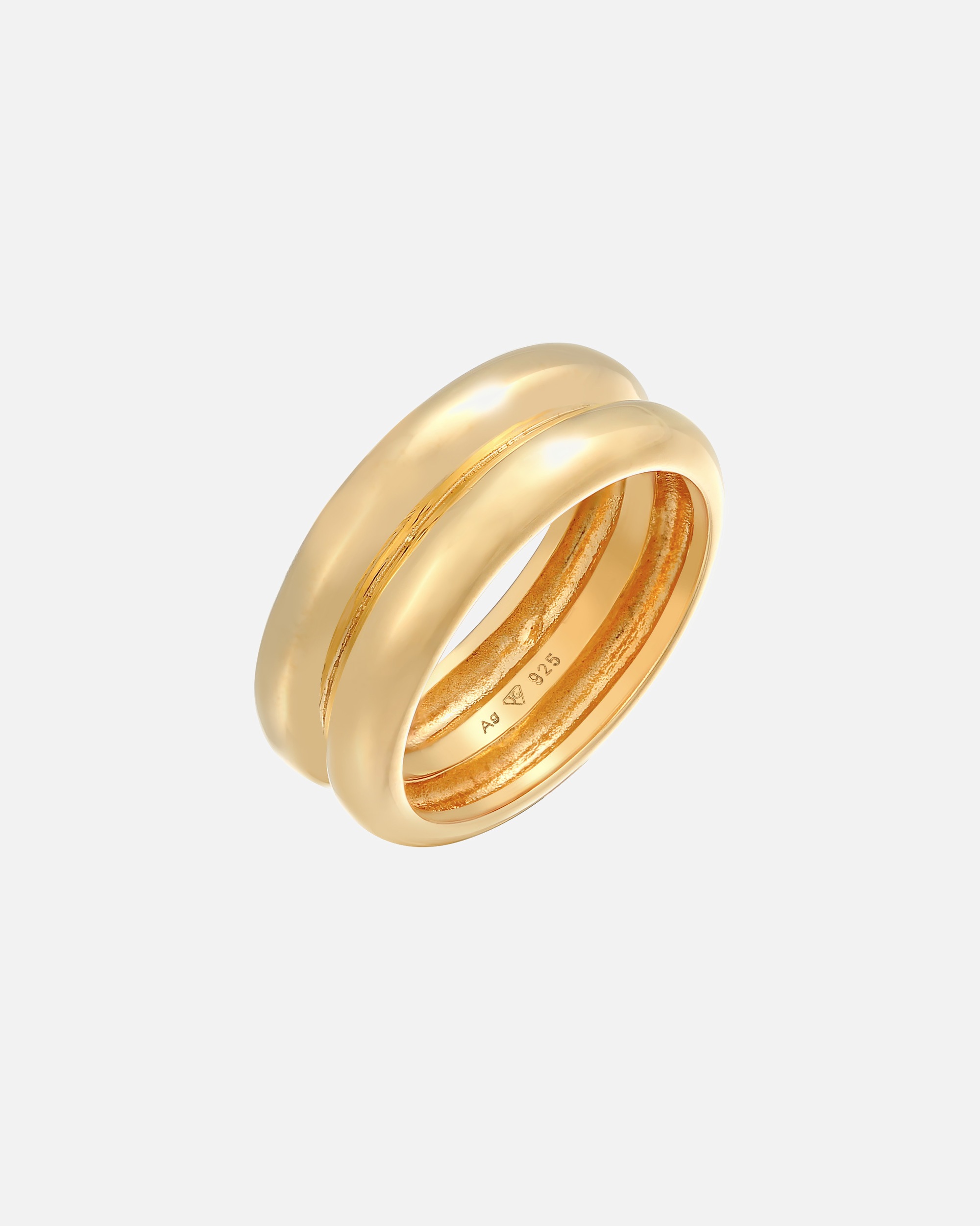 Bague for FemmeElli PREMIUMFemmes Bande Vouté Chunky Basique Tendance en Argent Sterling 92566