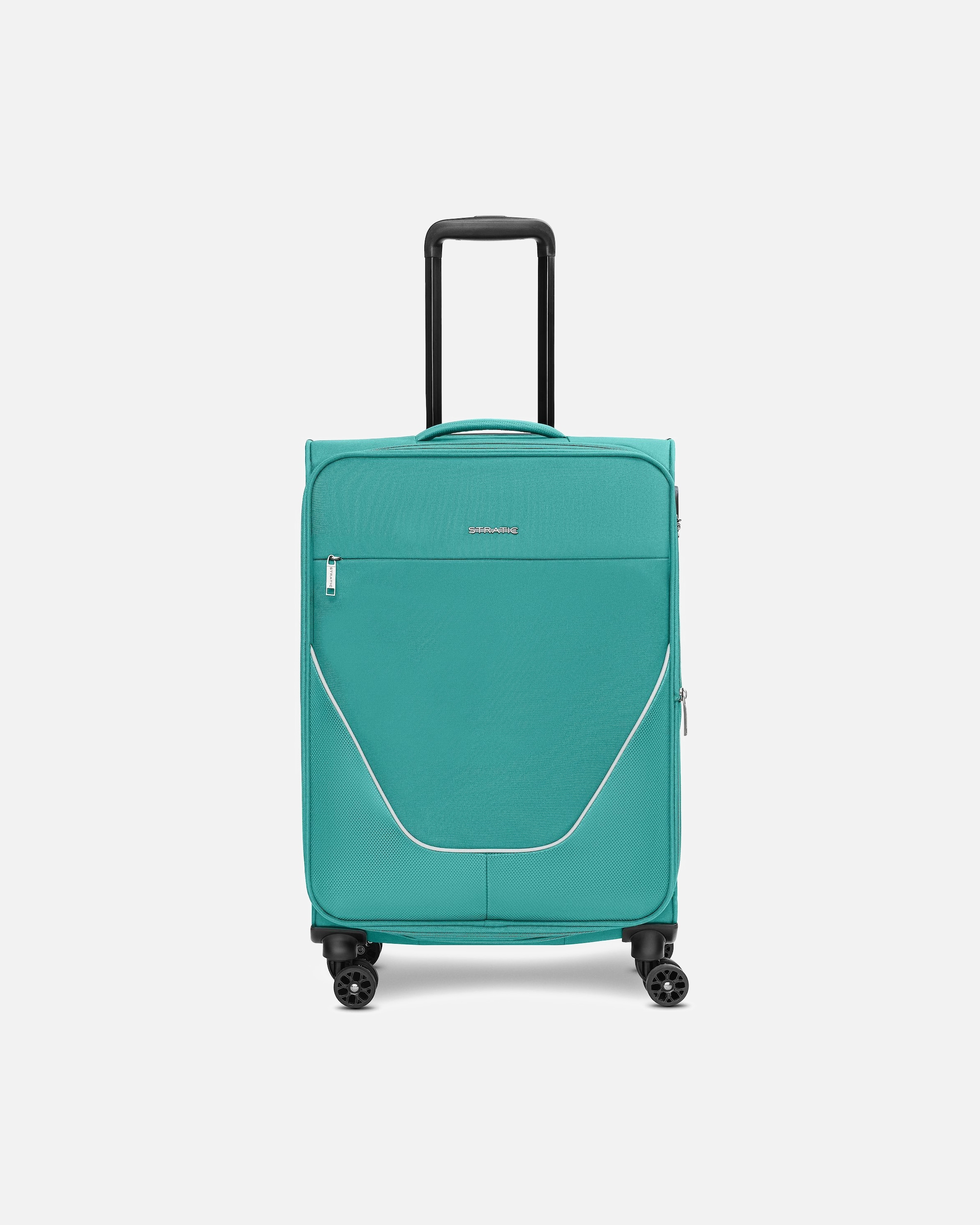 Trolley für Männlich Stratic taska 4-Rollen Trolley M 65 cm mit Dehnfalte petrol