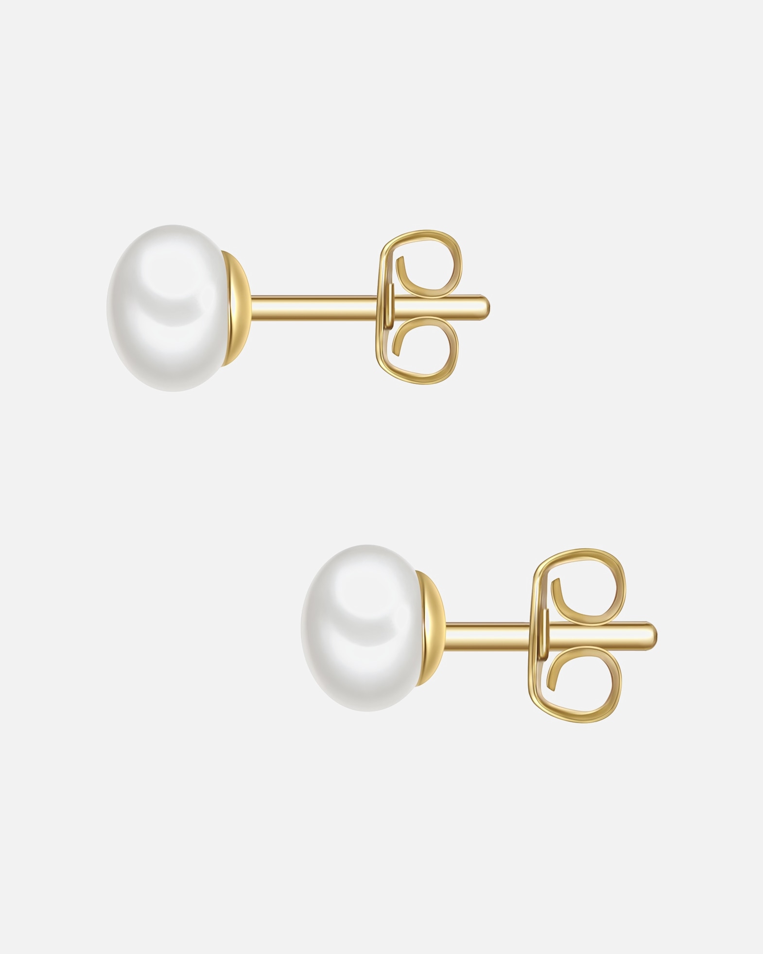 Ohrringe für Weiblich Glanzstücke München Perlen-Ohrstecker aus Sterling Silber in gelbgold mit Süßwasser-Zuchtperle 6,2 mm