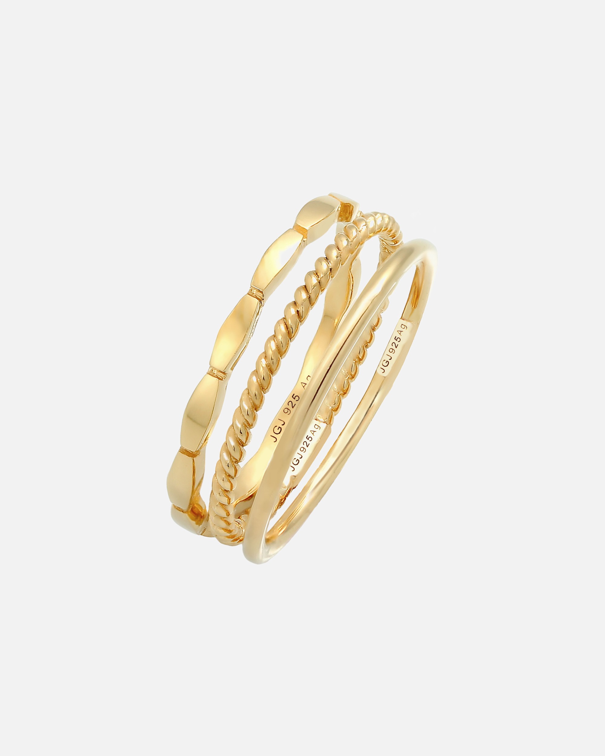 Bague for FemmeElliFemmes Bande Empilage Trio Basique Minimaliste Intemporel Blogueur en Argent Sterling 92556