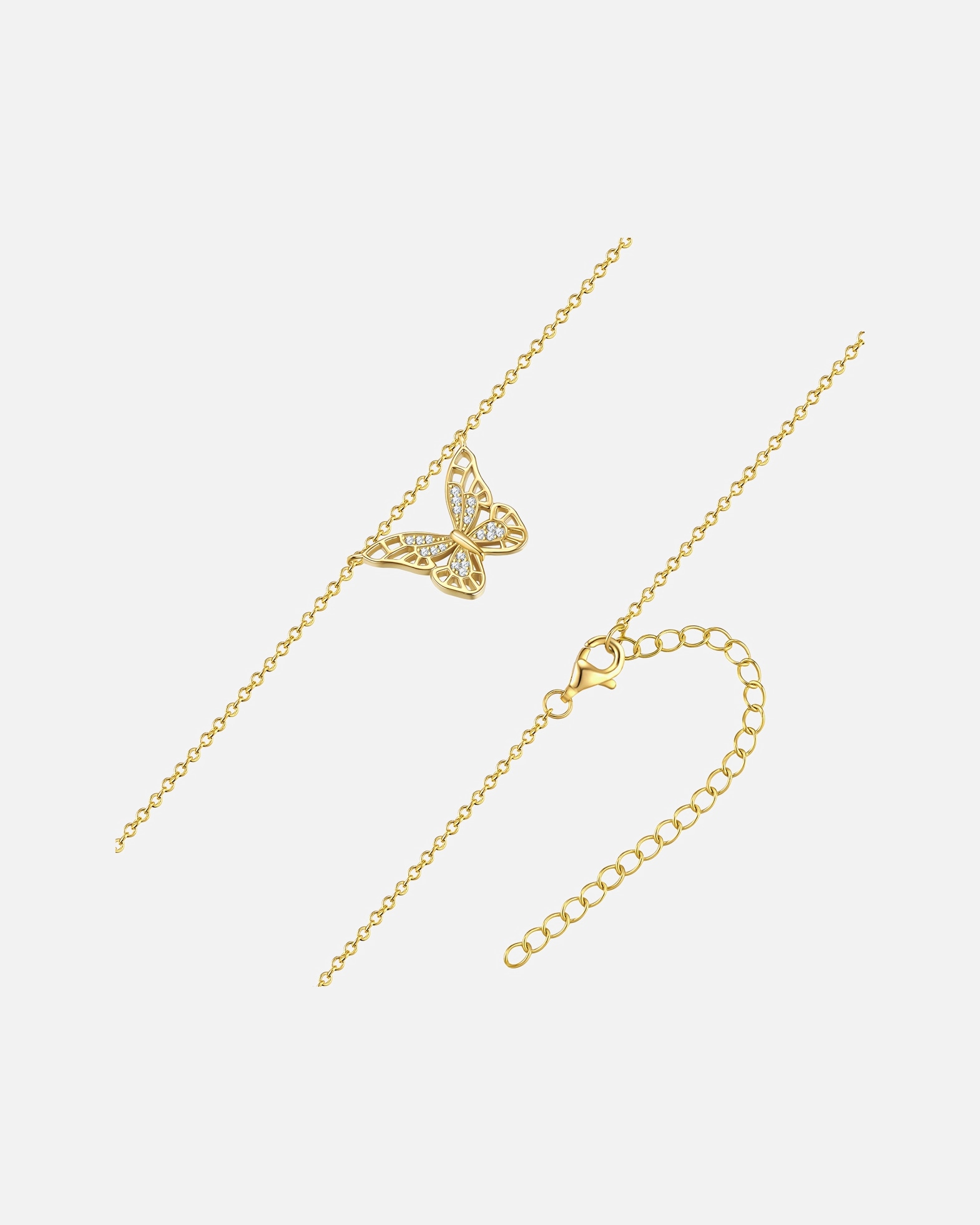 Collier for FemmeRafaela DonataChaîne Papillon en Argent sterling en Or jaune42,0 cm Basiskette + 7,0 cm Verlängerung