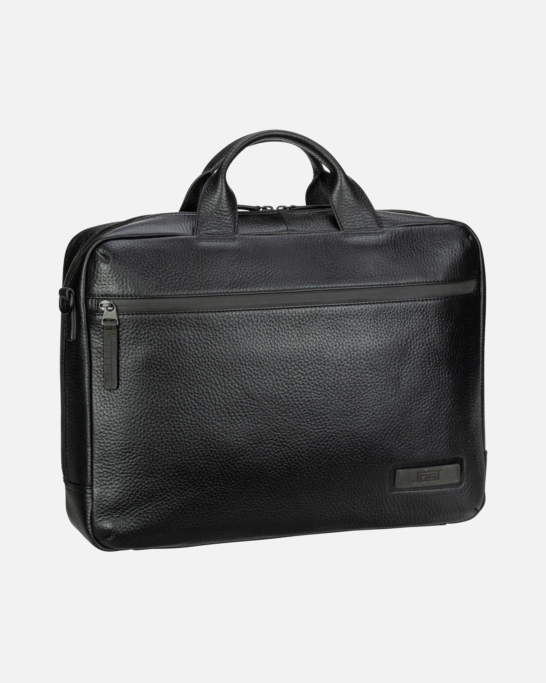 Laptoptasche für Männlich Jost Stockholm Aktentasche Leder 36 cm Laptopfach schwarz