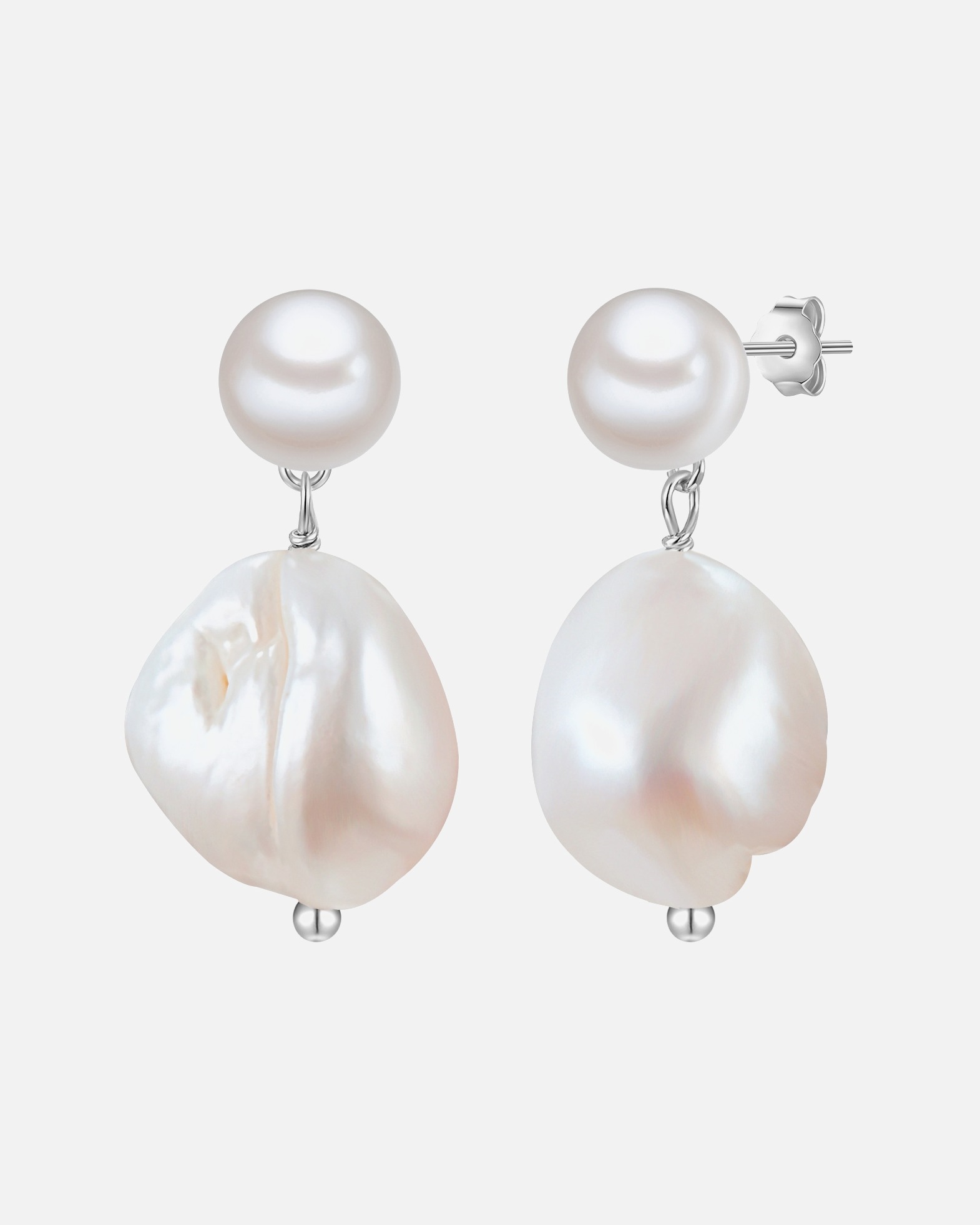 Boucle d'oreilles for FemmeBoucles d'oreille en argent Perle de culture d'eau douce Perle de culture d'eau douce en Blanc23,7 mm