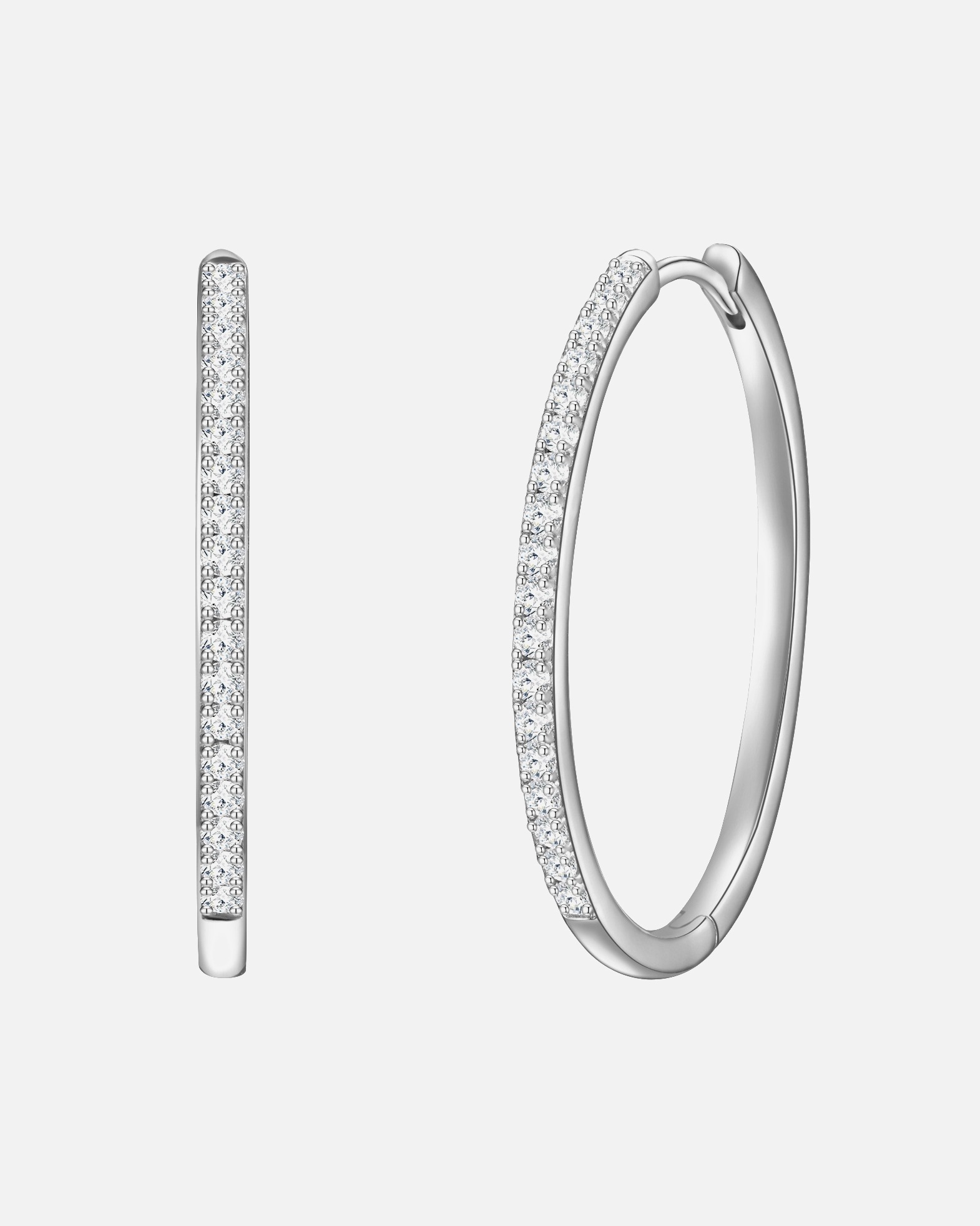 Créoles for FemmeCréoles en argent Argent sterling Oxyde de zirconium (CZ) en Argent33,5 mm