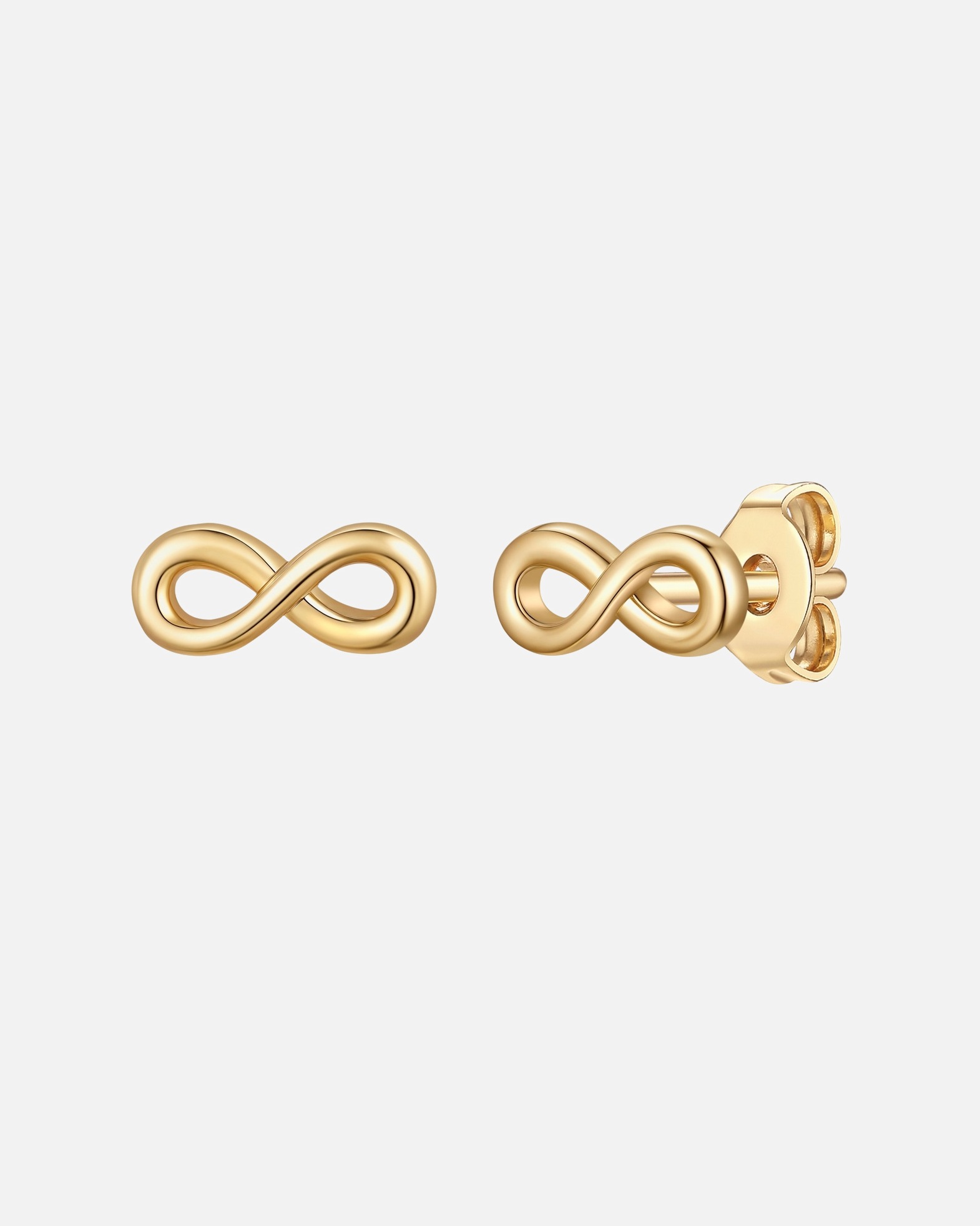 Ohrringe für Weiblich Ohrstecker Infinity aus Messing in gelbgold 4,3 mm