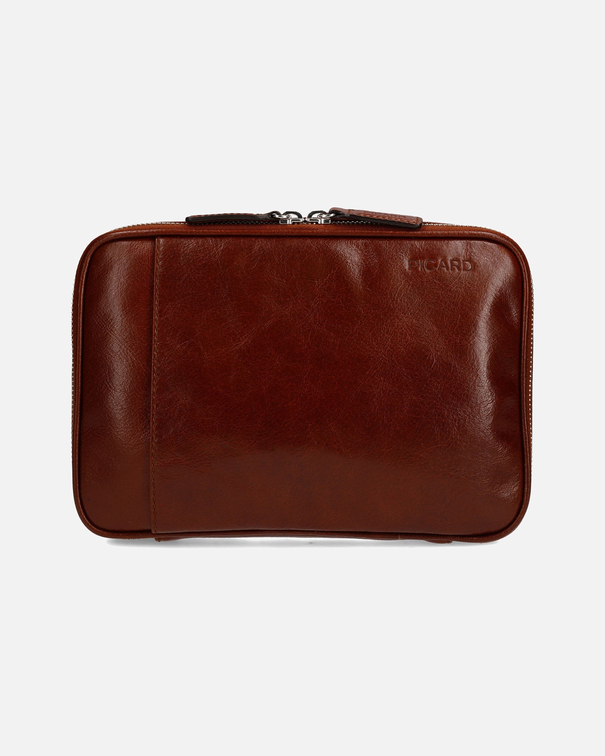 Kulturtasche für Männlich Buddy Kulturbeutel cognac