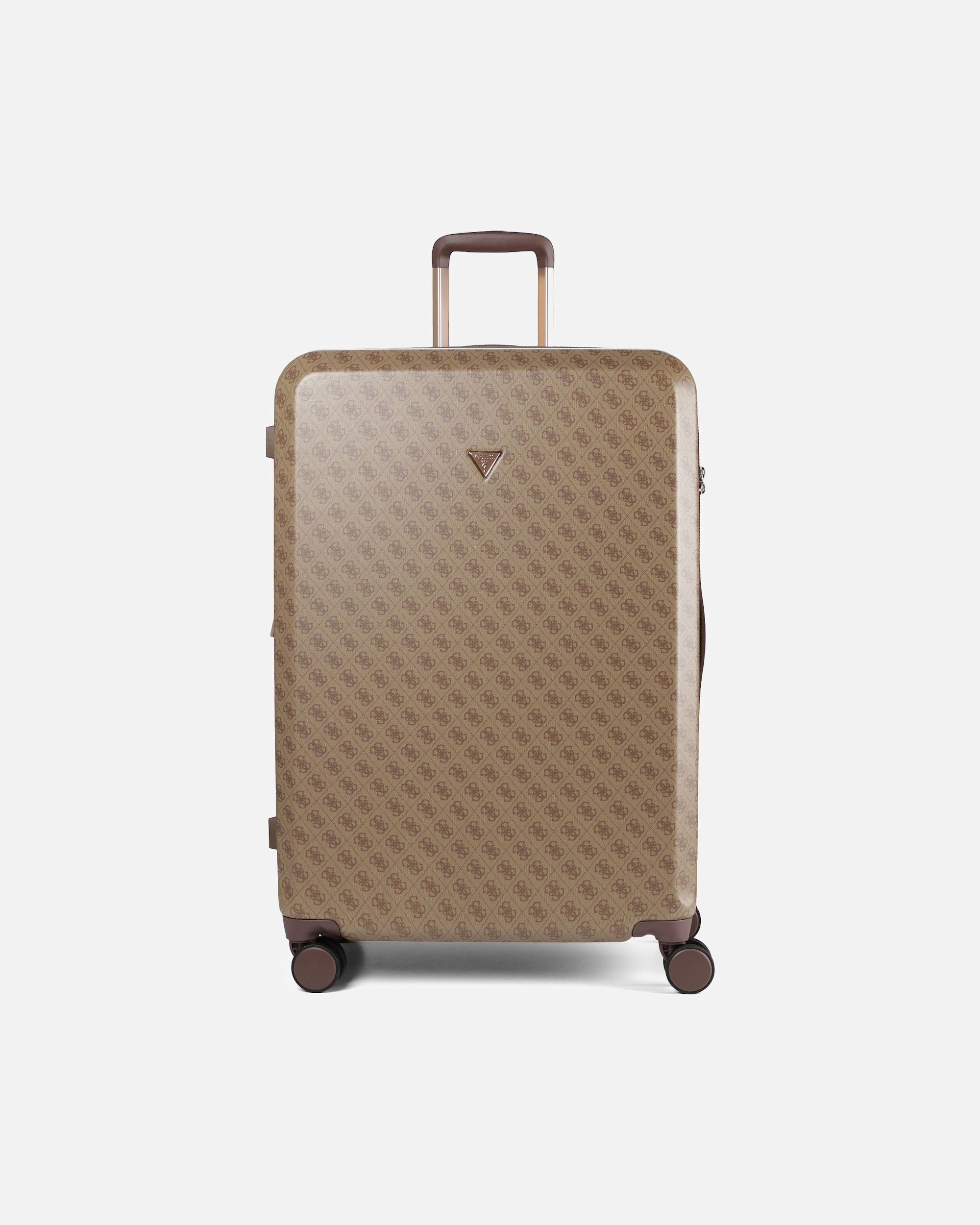 Trolley für Weiblich Guess Latona 4 Rollen Trolley 76 cm mit Dehnfalte latte logo