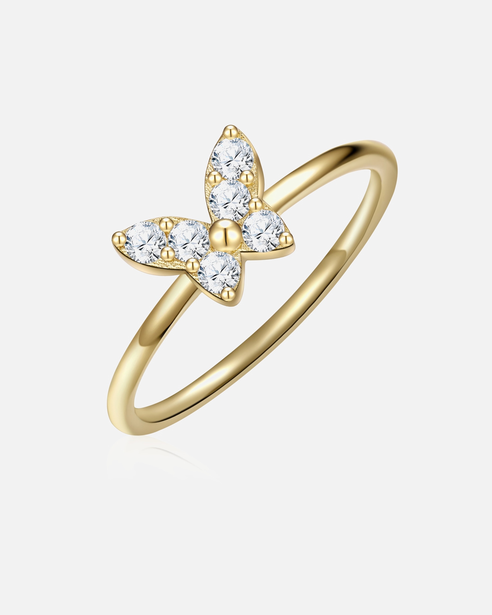 Bague for FemmeGlanzstücke MünchenBague Papillon en Argent Sterling en or jaune avec Zirconium52