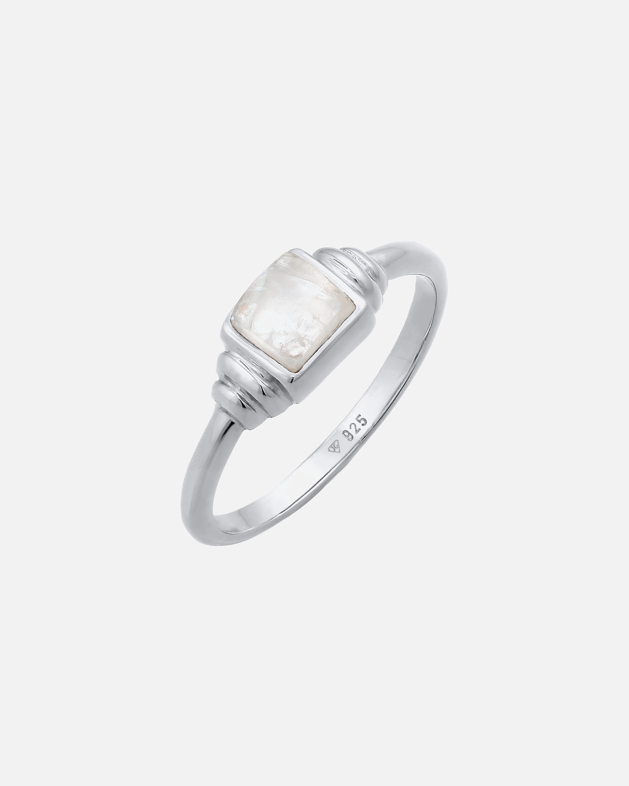 Bague for FemmeElli PREMIUMElli PREMIUM Bague Femmes Carré Vintage avec Pierre de lune en argent sterling 925 plaqué or54
