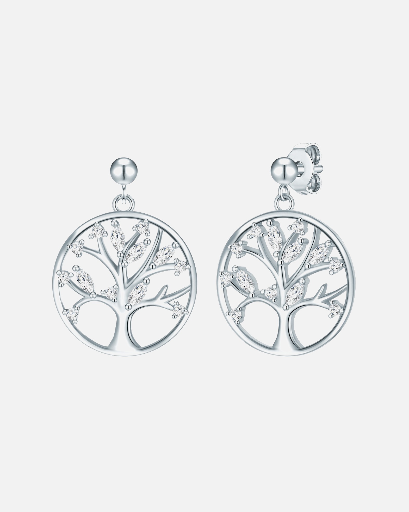 Boucle d'oreilles for FemmeBoucles d´oreilles Arbre de vie Argent sterling Oxyde de zirconium (CZ) en Argent21,2 mm