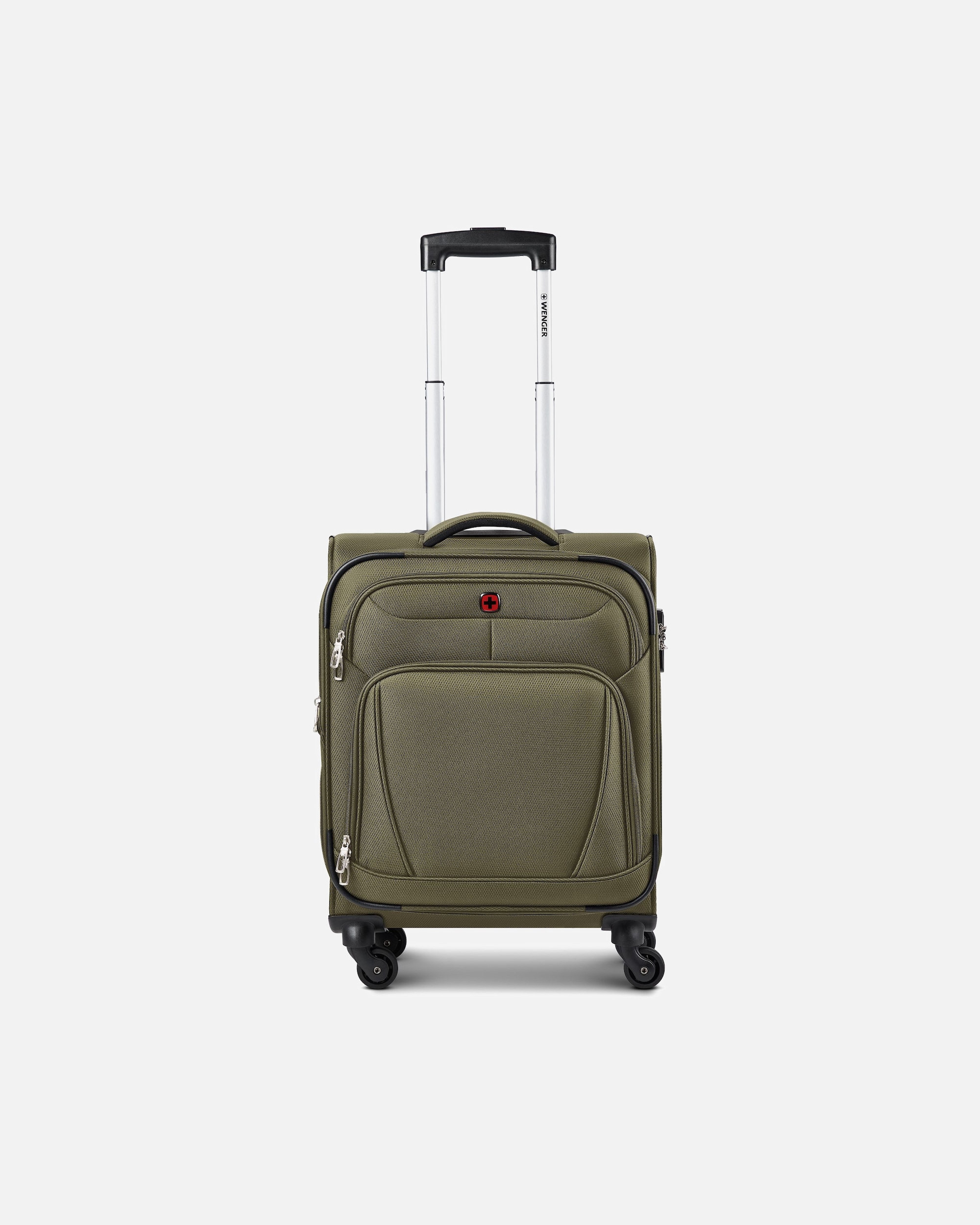 Handgepäckkoffer für Männlich Wenger Beaumont 4 Rollen Kabinentrolley S 54 cm mit Dehnfalte olive