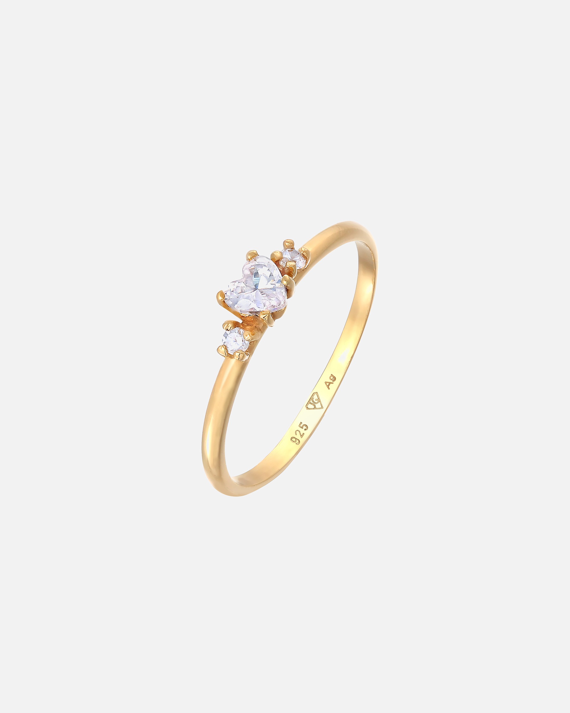 Bague for FemmeElliFemmes Bague de fiançailles Cœur avec cristal de zirconium en argent sterling 92554