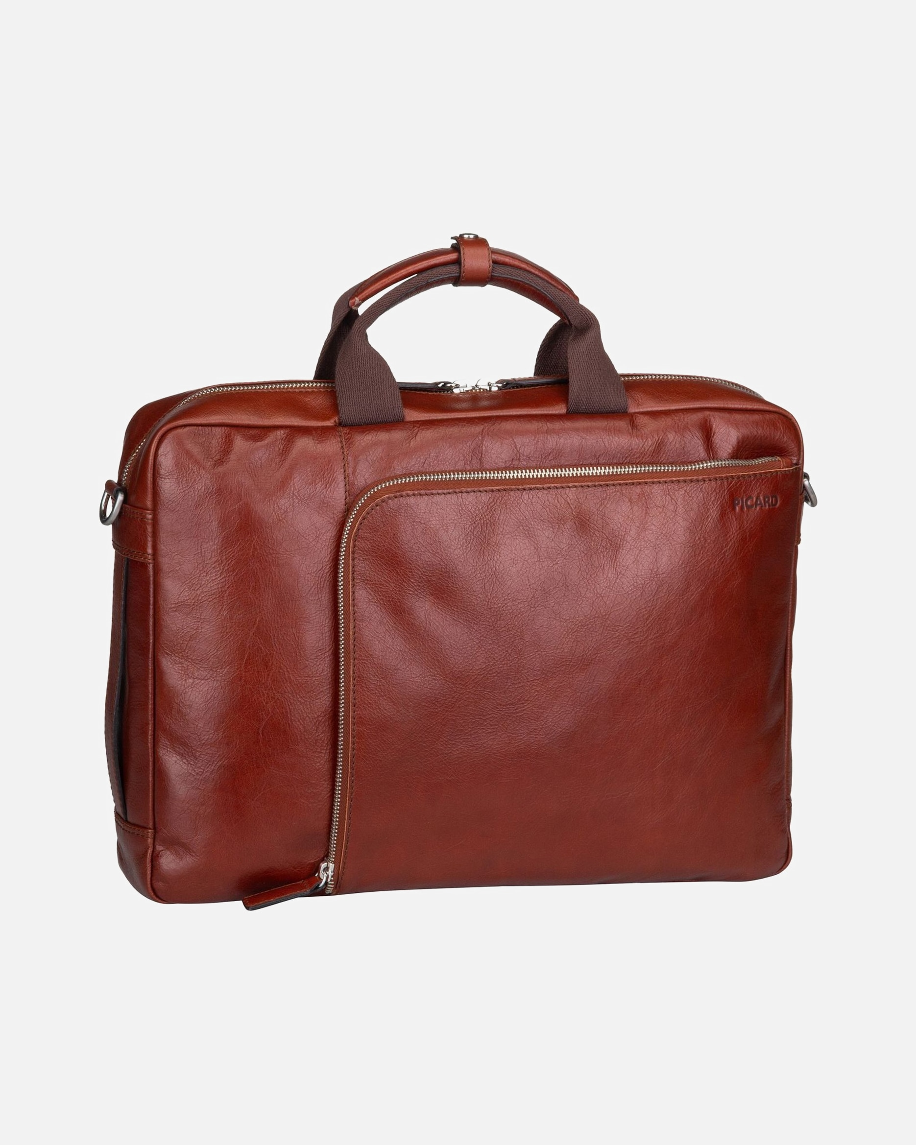 Laptoptasche für Männlich Picard Buddy Aktentaschen Messenger Leder 42 cm Laptopfach cognac