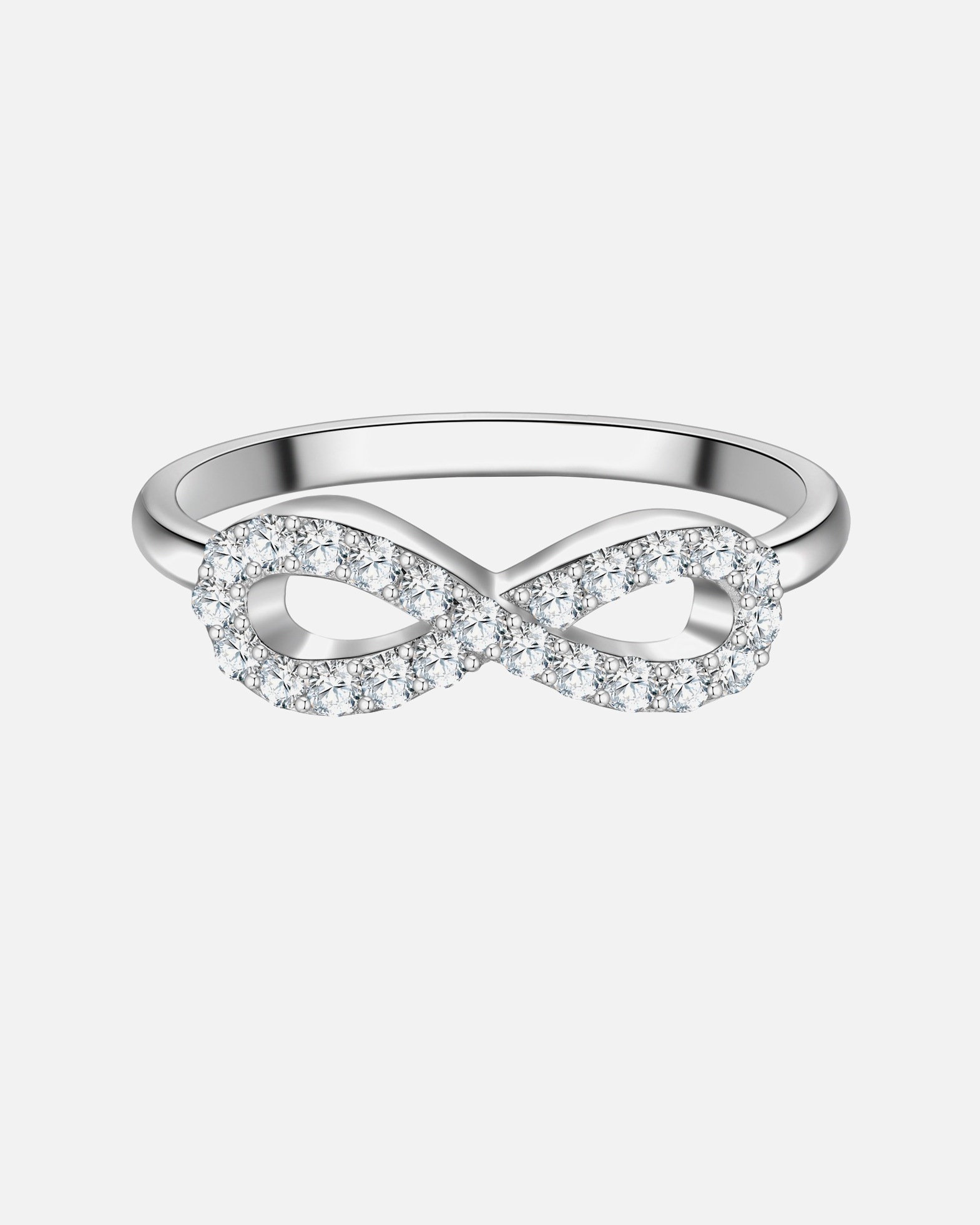 Ring für Weiblich Trilani Ring Infinity aus Sterling Silber in silber mit Zirkonia 60