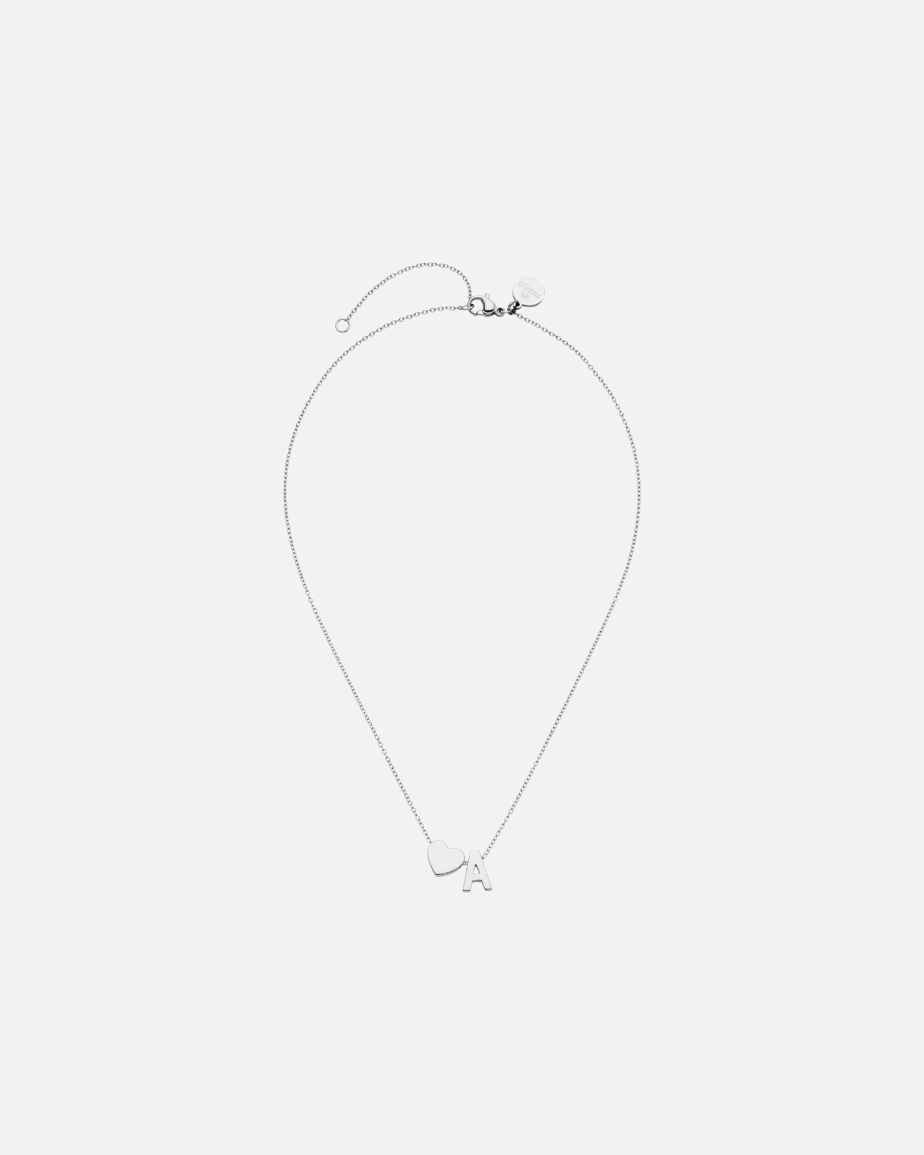 Collier for UnisexePureleiLetter Heart A Chaîne 100% acier inoxydableArgent