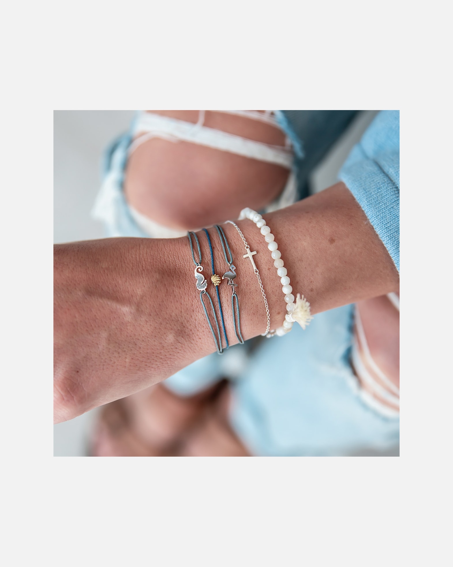 Bracelet for FemmeGlanzstücke MünchenBracelet en tissu Flamant rose Argent sterling en Argent15,0 - 22,0 cm, flexibel einstellbar