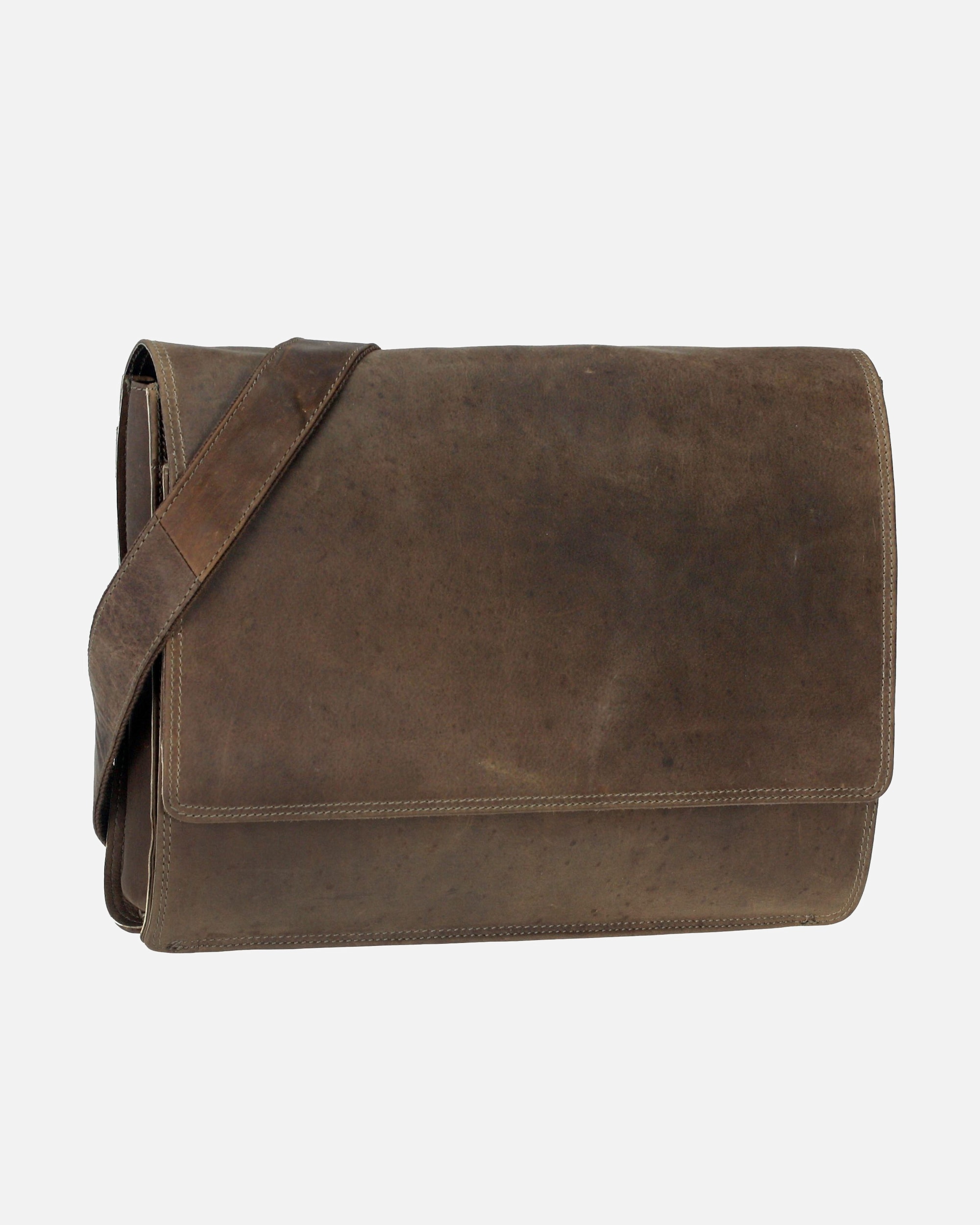 Laptoptasche für Männlich Harold's Antico Messenger Leder 38 cm Laptopfach taupe