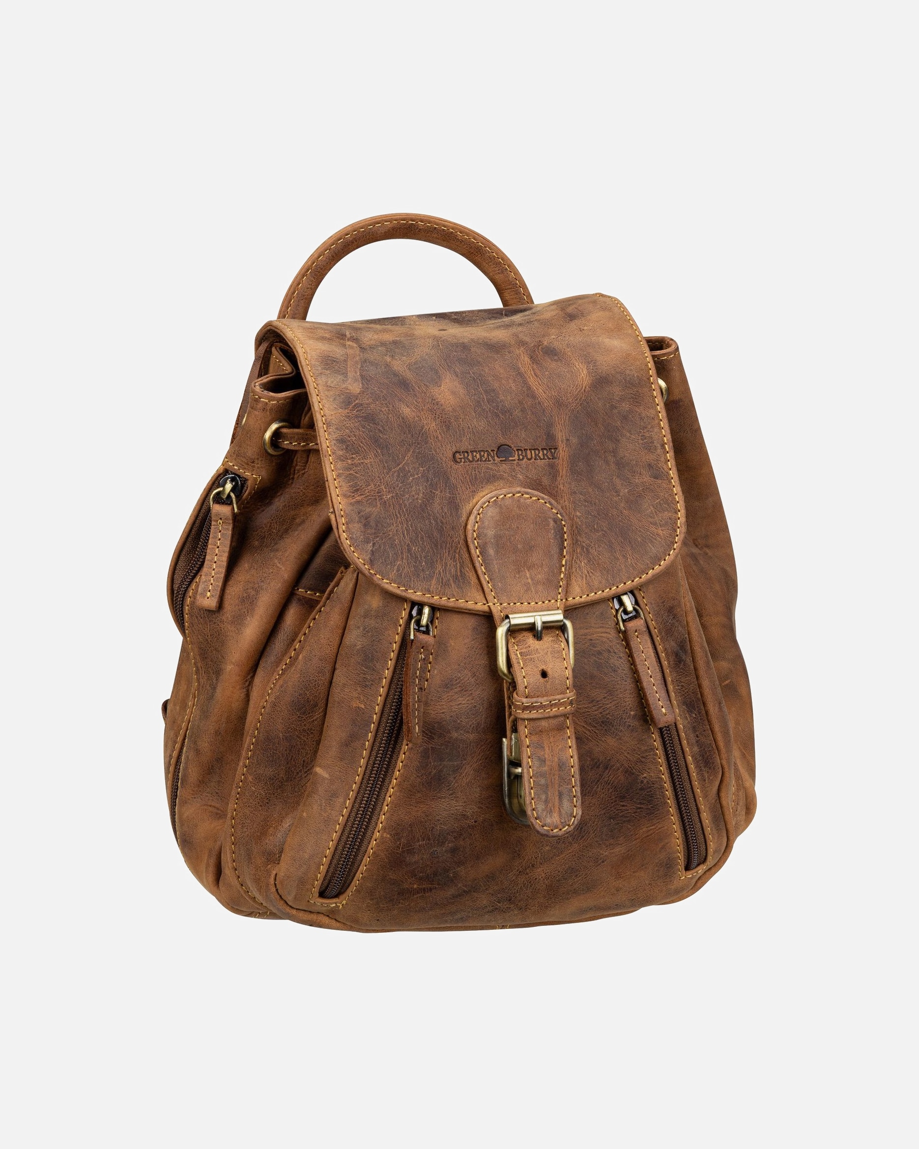 Rucksack für Weiblich Greenburry Vintage City-Rucksack braun