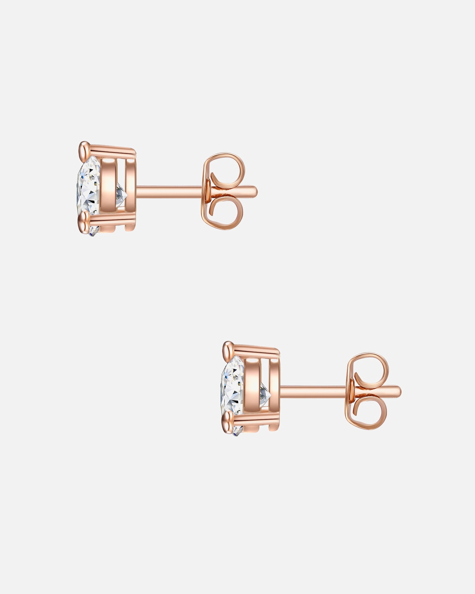 Boucle d'oreilles for FemmeGlanzstücke MünchenPuces d'oreilles en argent Coeur Argent sterling Oxyde de zirconium (CZ) en Or rose6,9 mm