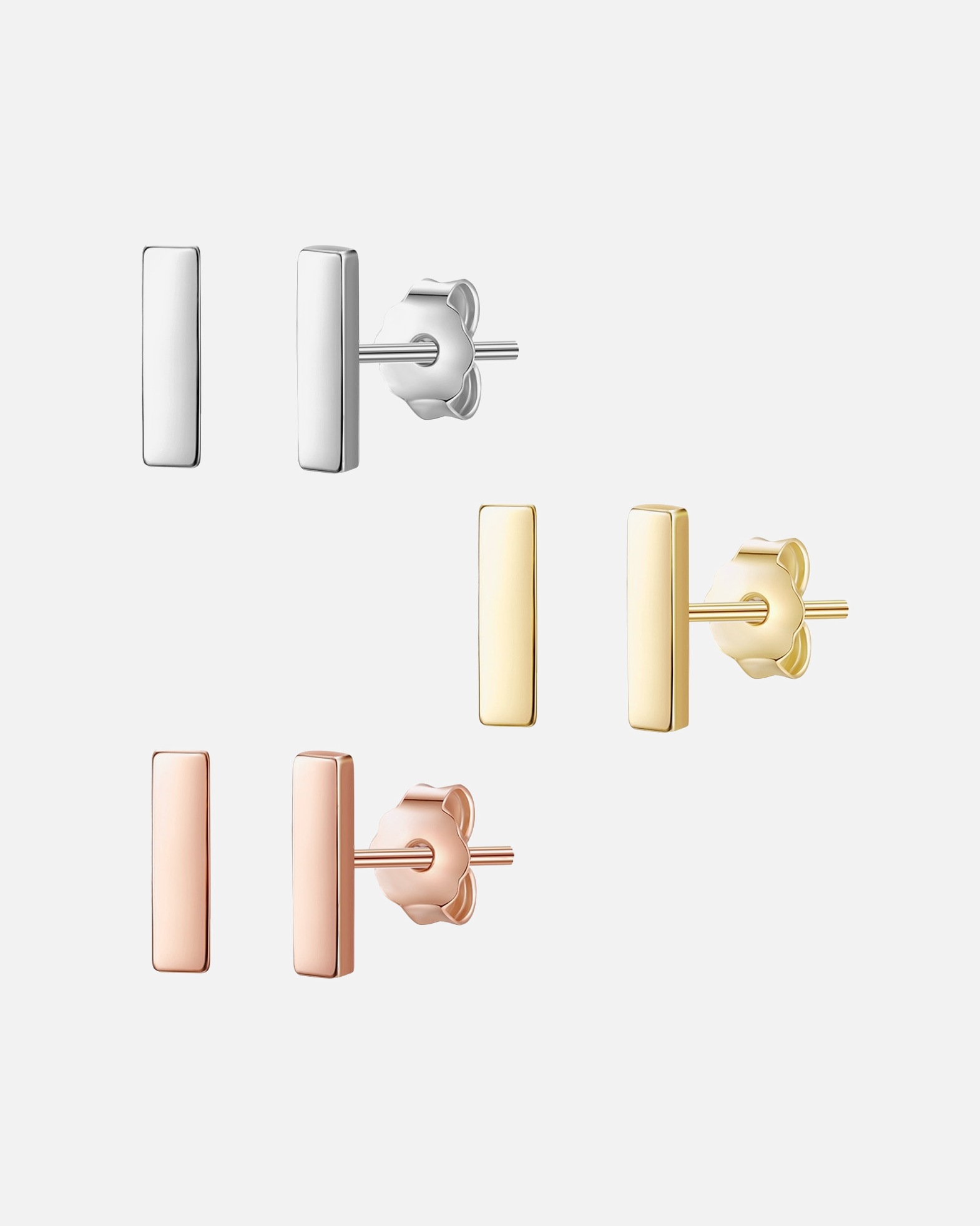 Boucle d'oreilles for FemmePuces d'oreilles en argent Argent sterling en Argent/or jaune/or rose7,6 mm