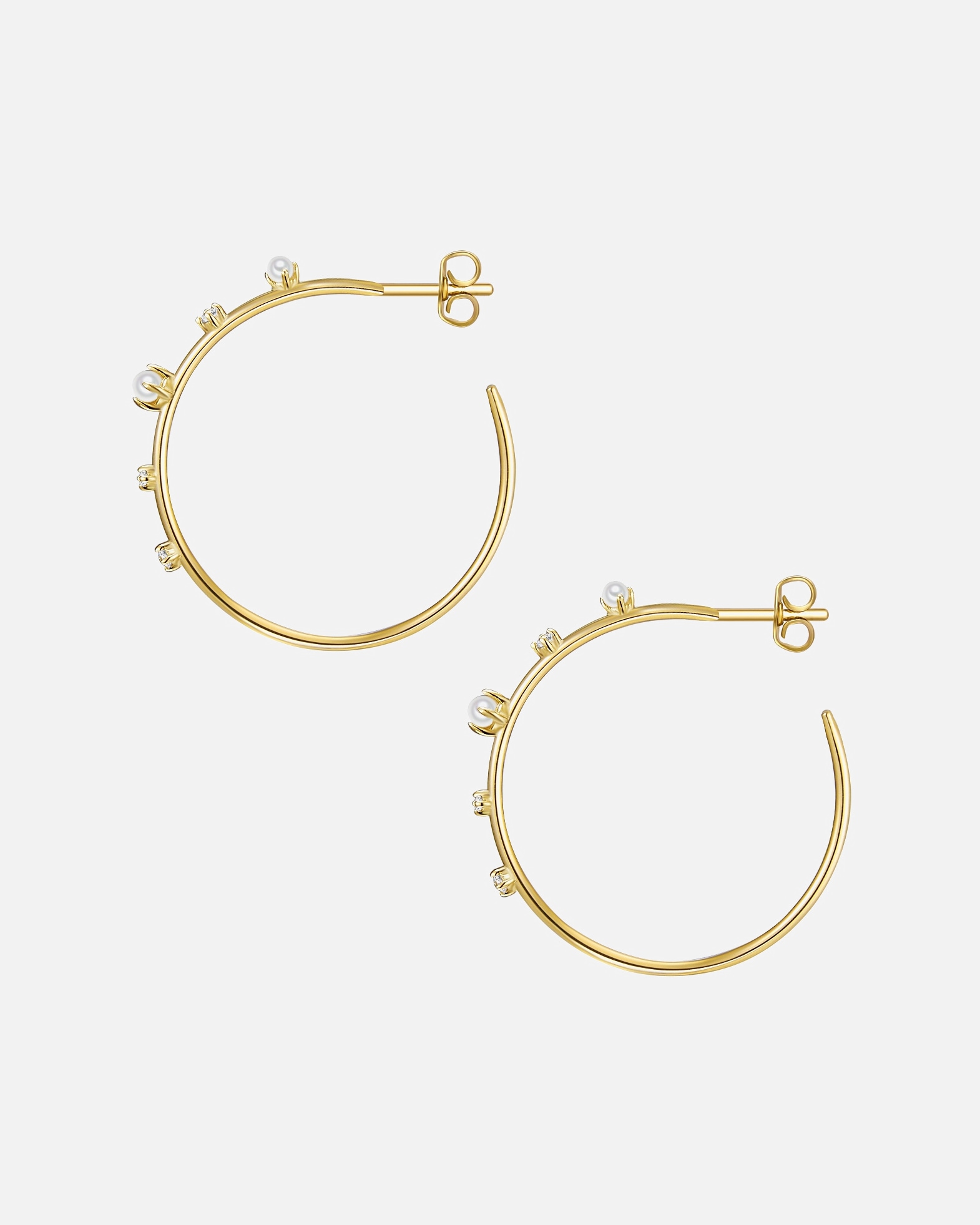 Créoles for FemmeGlanzstücke MünchenCréoles en argent Argent sterling Oxyde de zirconium (CZ) Perle de culture d'eau douce en Or jaune27,0 mm