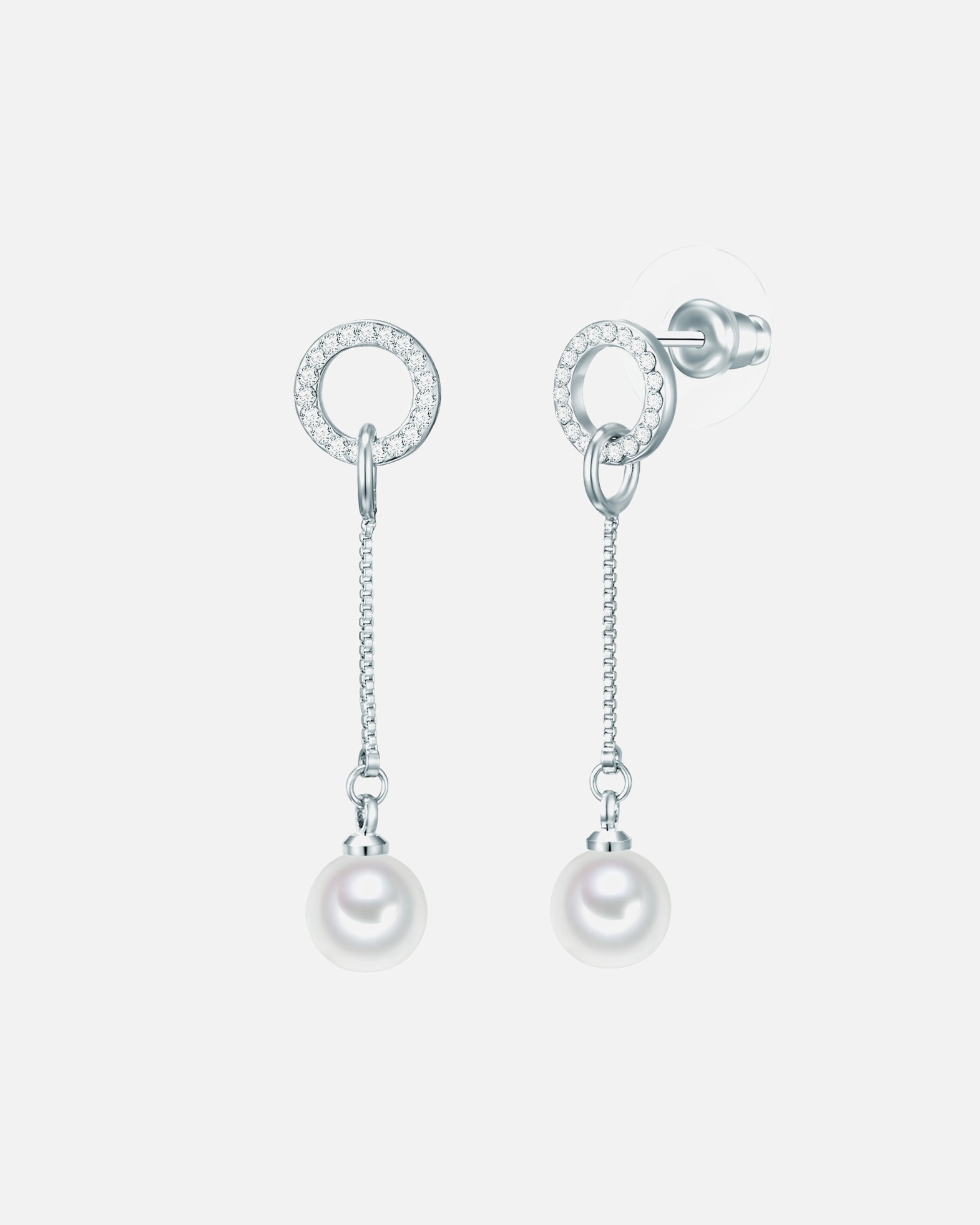 Boucle d'oreilles for FemmeRafaela DonataBoucles d'oreille en perle Argent sterling Verre Cristal Perles organiques en Argent43,6 mm