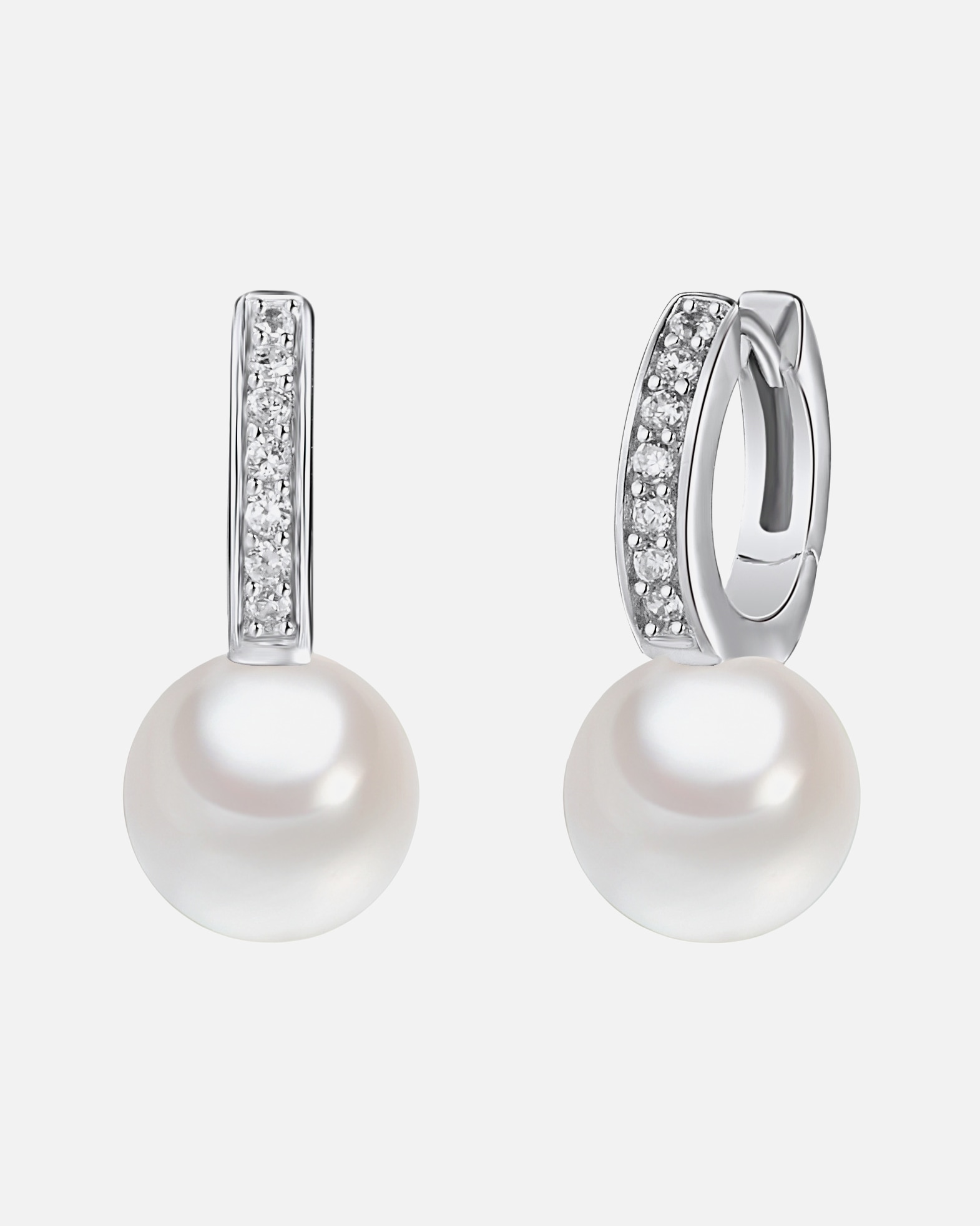 Créoles for FemmeRafaela DonataCréoles en argent Argent sterling Oxyde de zirconium (CZ) Perles organiques en Argent22,0 mm