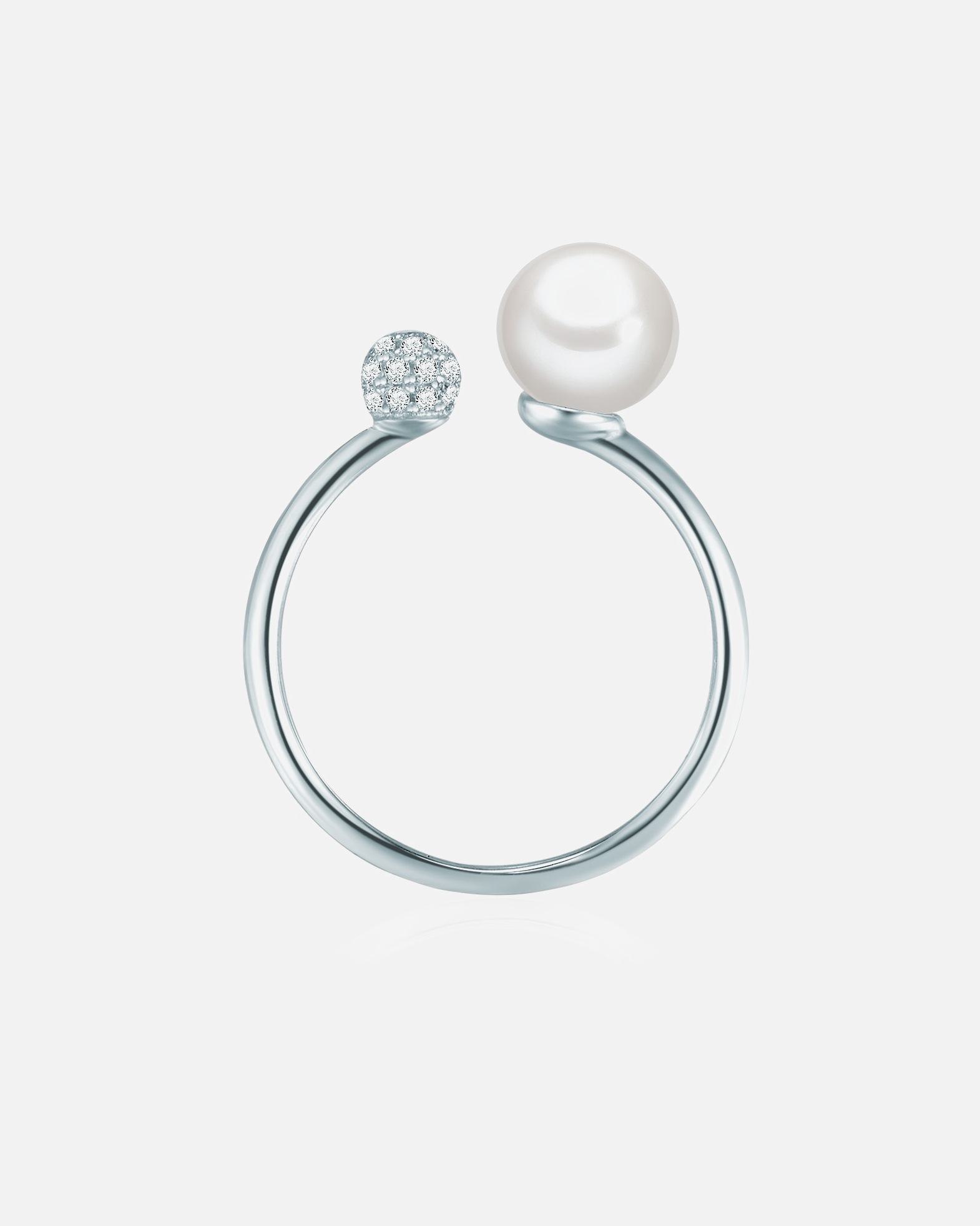 Bague for FemmeValero PearlsBague Argent sterling Oxyde de zirconium (CZ) Perle de culture d'eau douce en Argent58