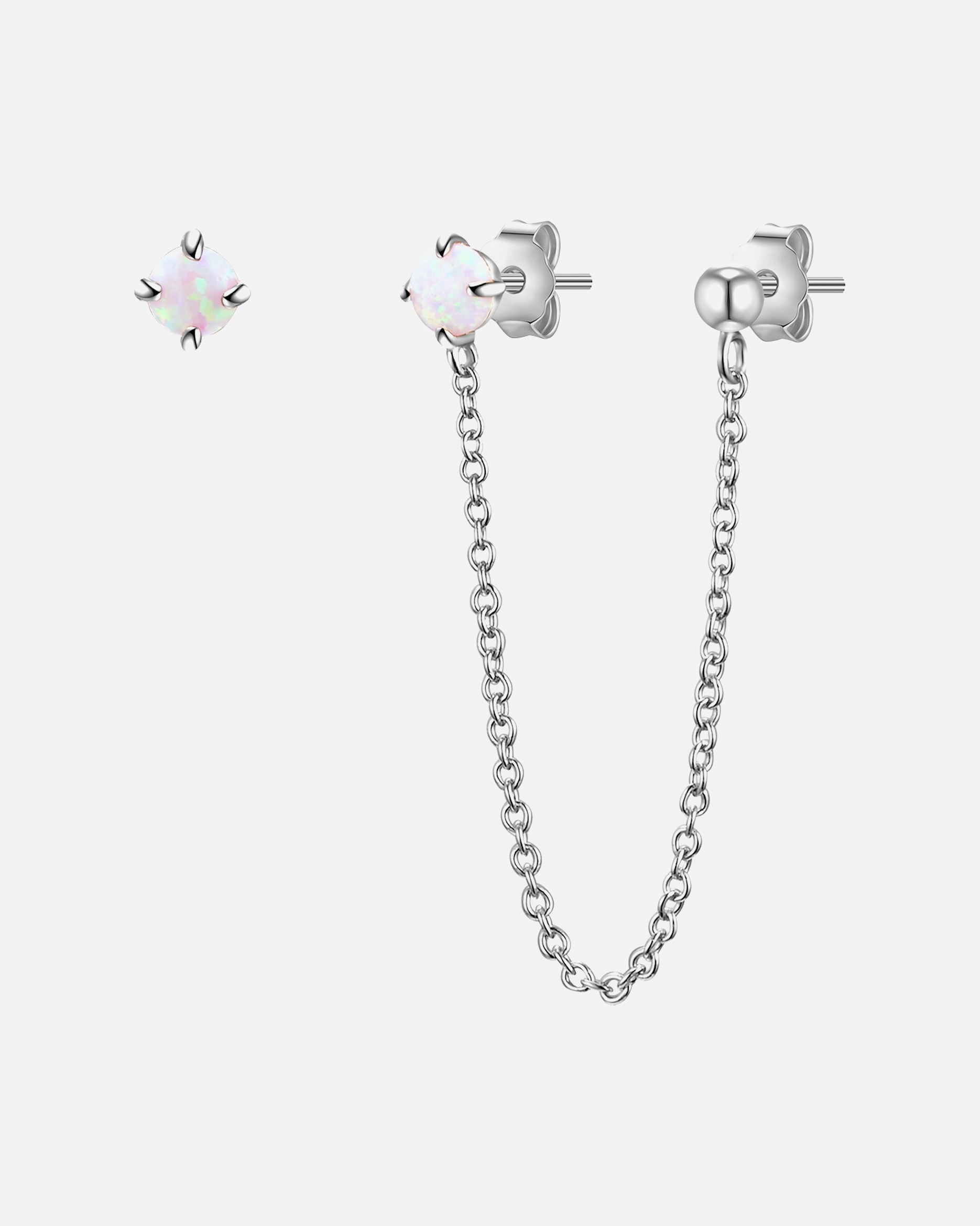 Boucle d'oreilles for FemmeGlanzstücke MünchenPuces d'oreilles en argent Argent sterling Opale (synth.) en Argent35,6 mm