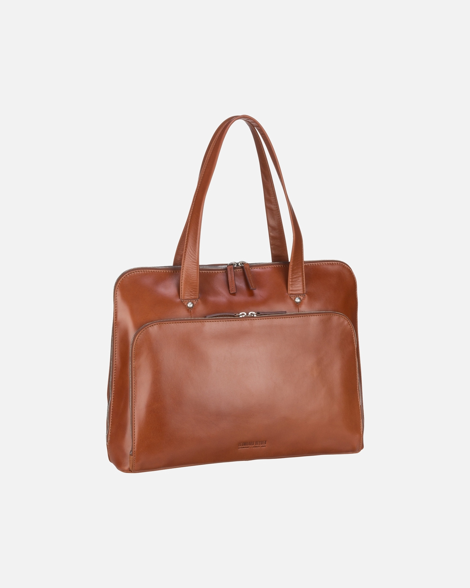 Laptoptasche für Weiblich Leonhard Heyden Cambridge Schultertasche cognac