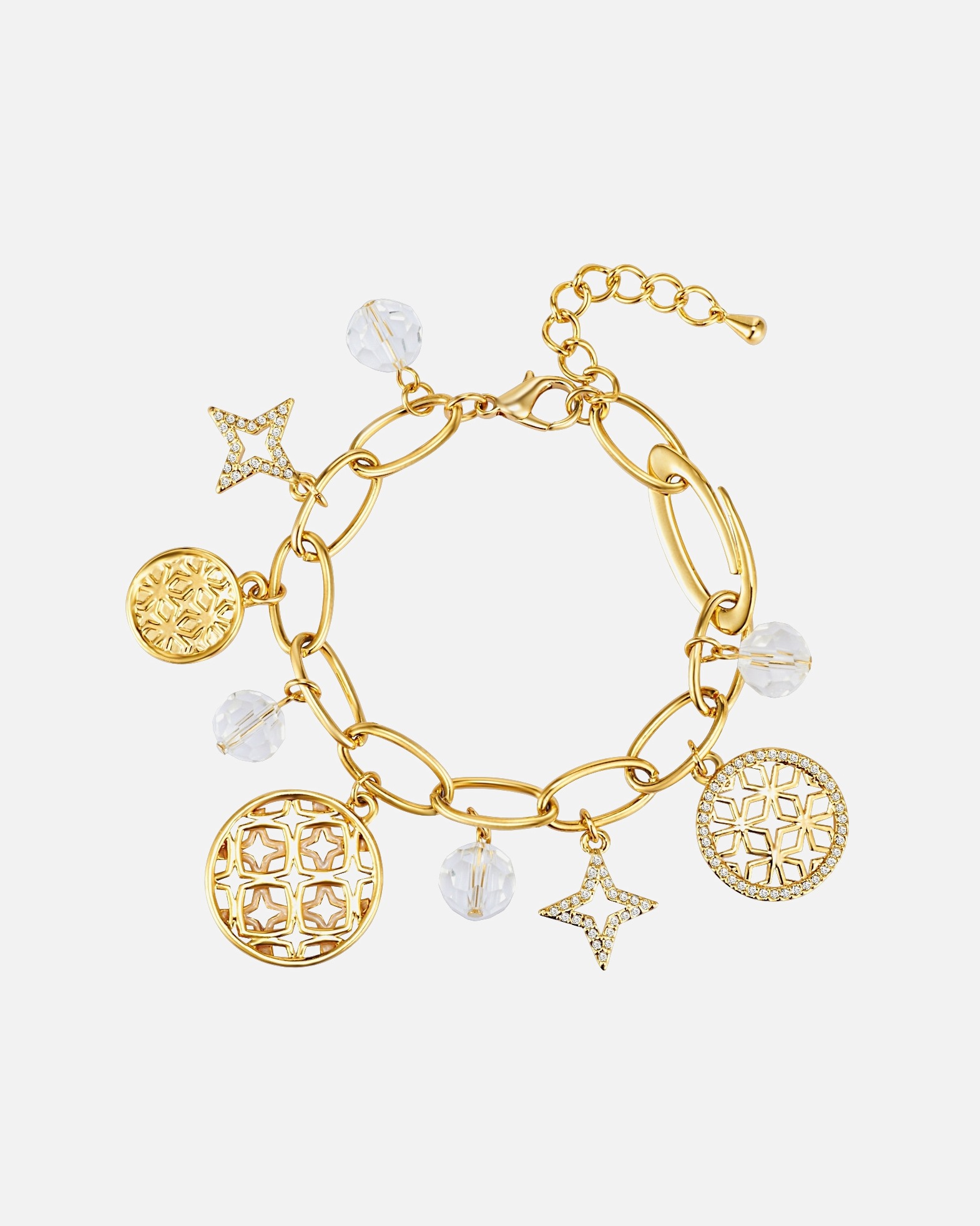 Bracelet for FemmeBracelet de cristaux Swarovski® Étoilé Métal Orné de cristaux Swarovski® en Or jaune17,5 cm Basislänge + 4,0 cm Verlängerung