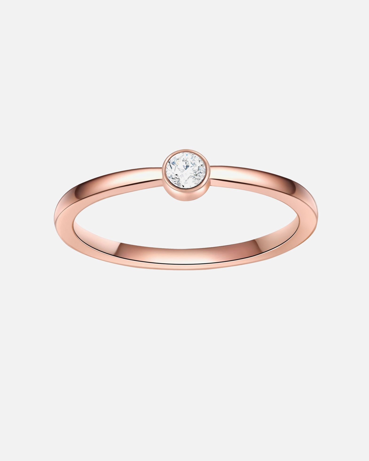 Ring für Weiblich EASTSIDE Ring Edelstahl Zirkonia in Roségold 58
