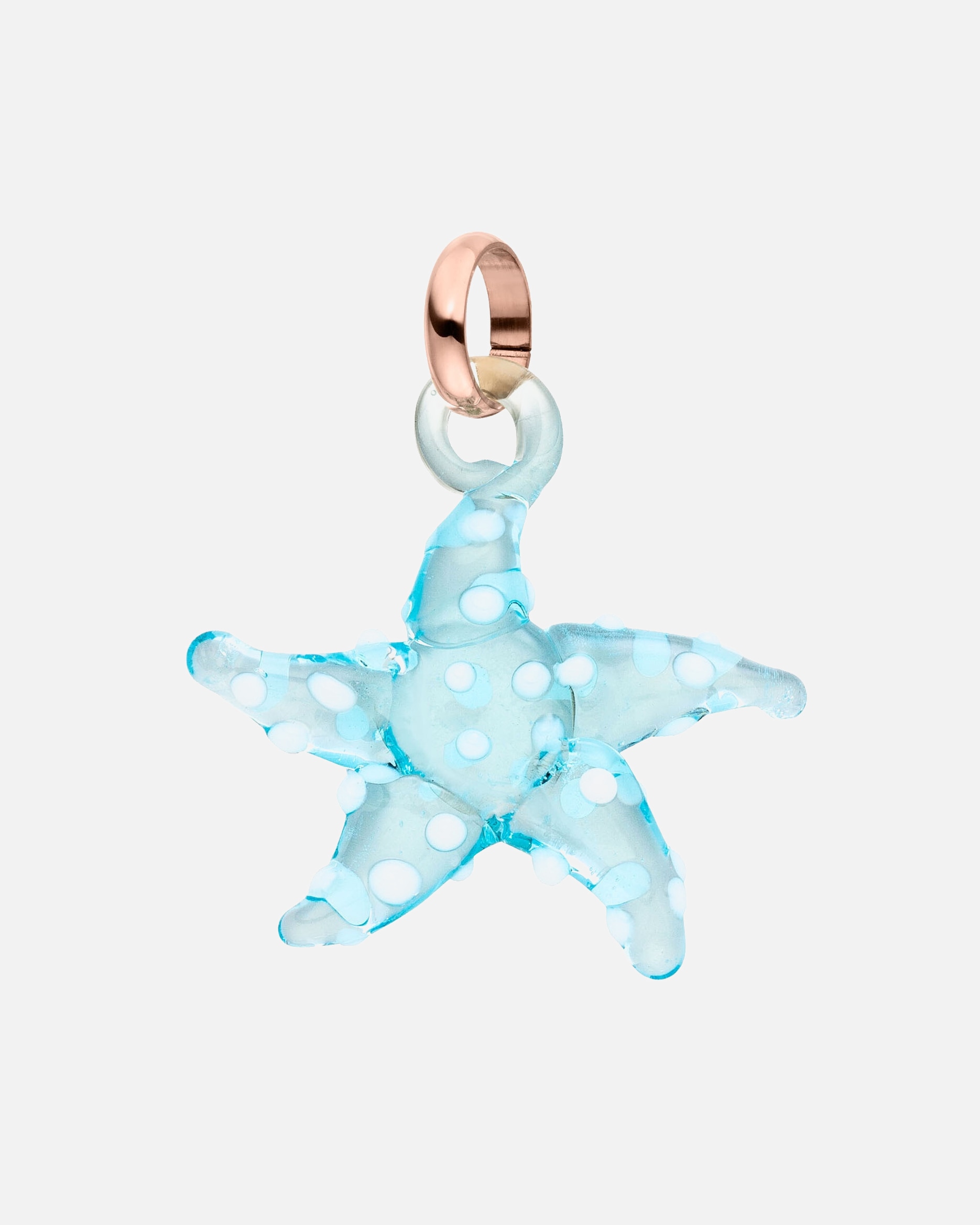 Pendentif for UnisexePureleiGlass Starfish Charme 100% acier inoxydableOr Rose