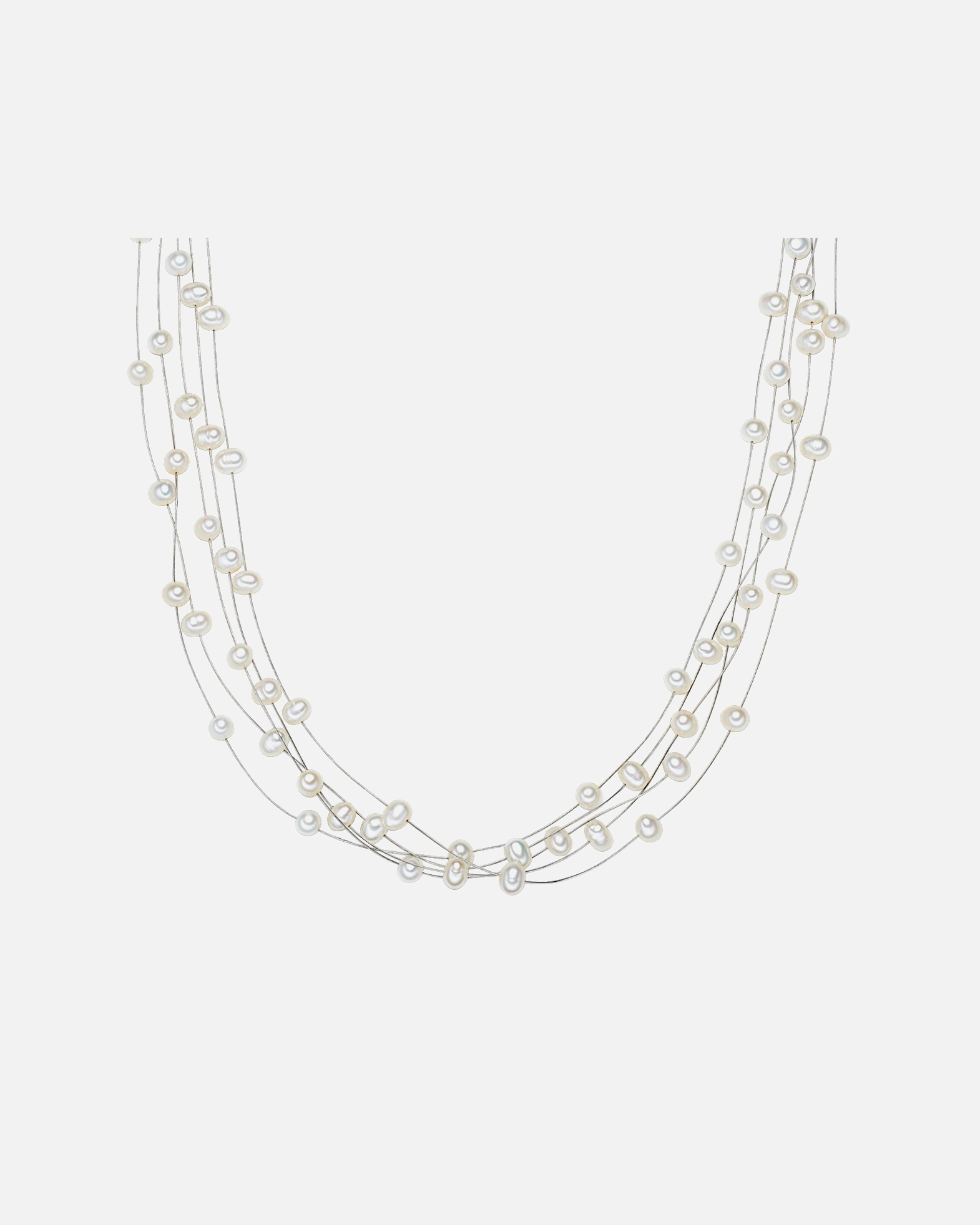 Collier for FemmeCollier de perles Perle de culture d'eau douce Perle de culture d'eau douce en Blanc45,0 cm Basiskette + 5,0 cm Verlängerung