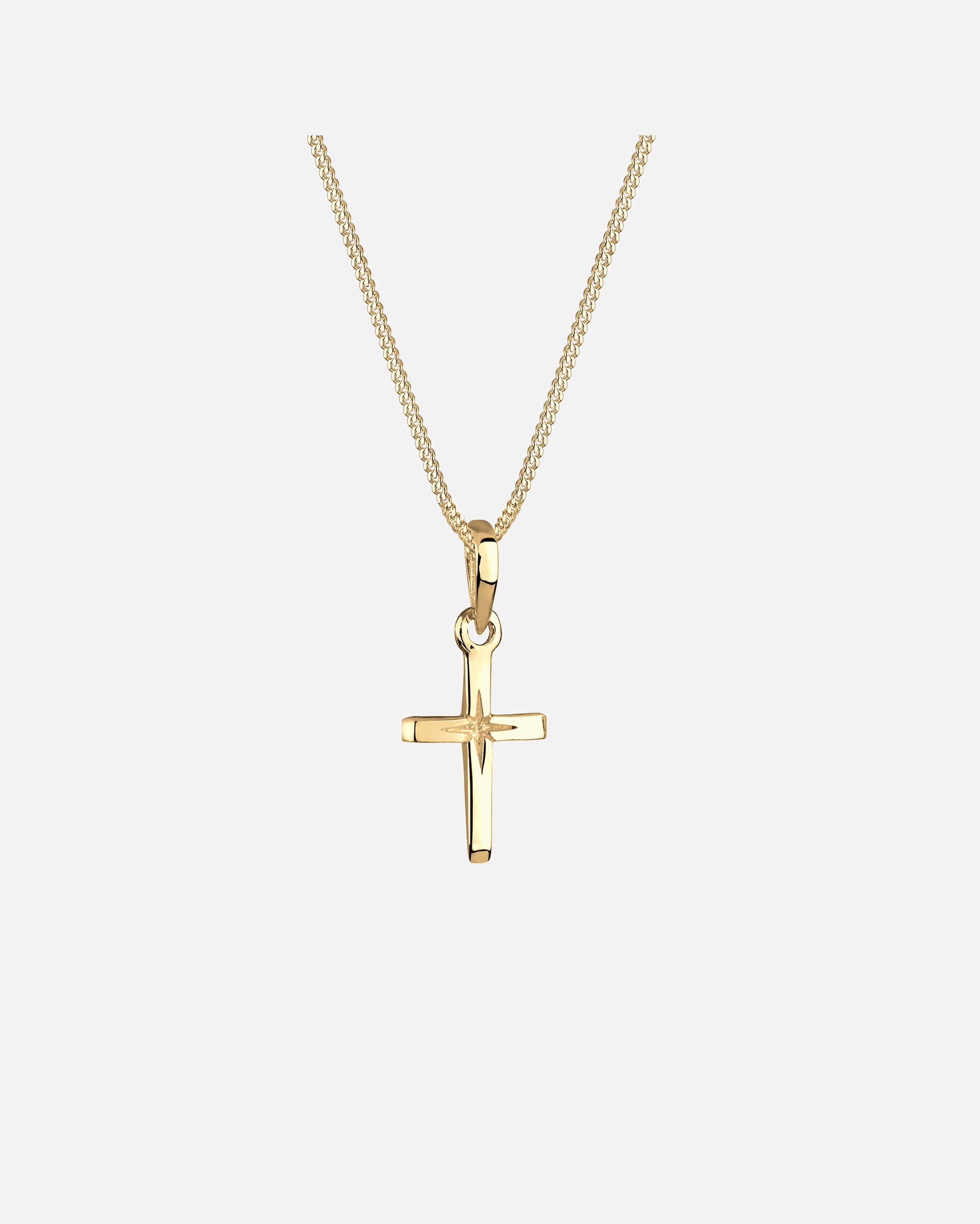 Halskette für Weiblich Elli Kreuz Sterngravur 925 Sterling Silber 45