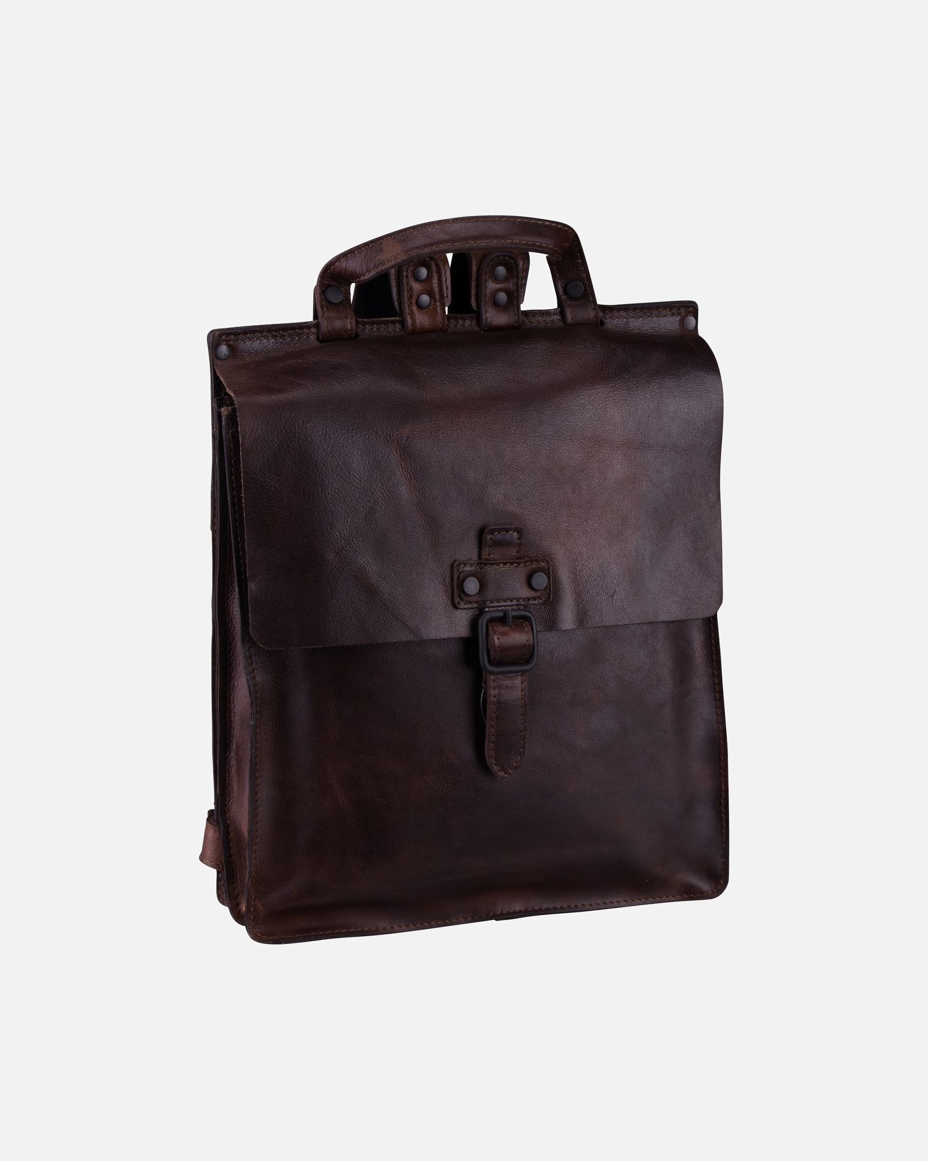 Rucksack für Männlich Harold's Aberdeen Rucksack Leder 35 cm Laptopfach braun