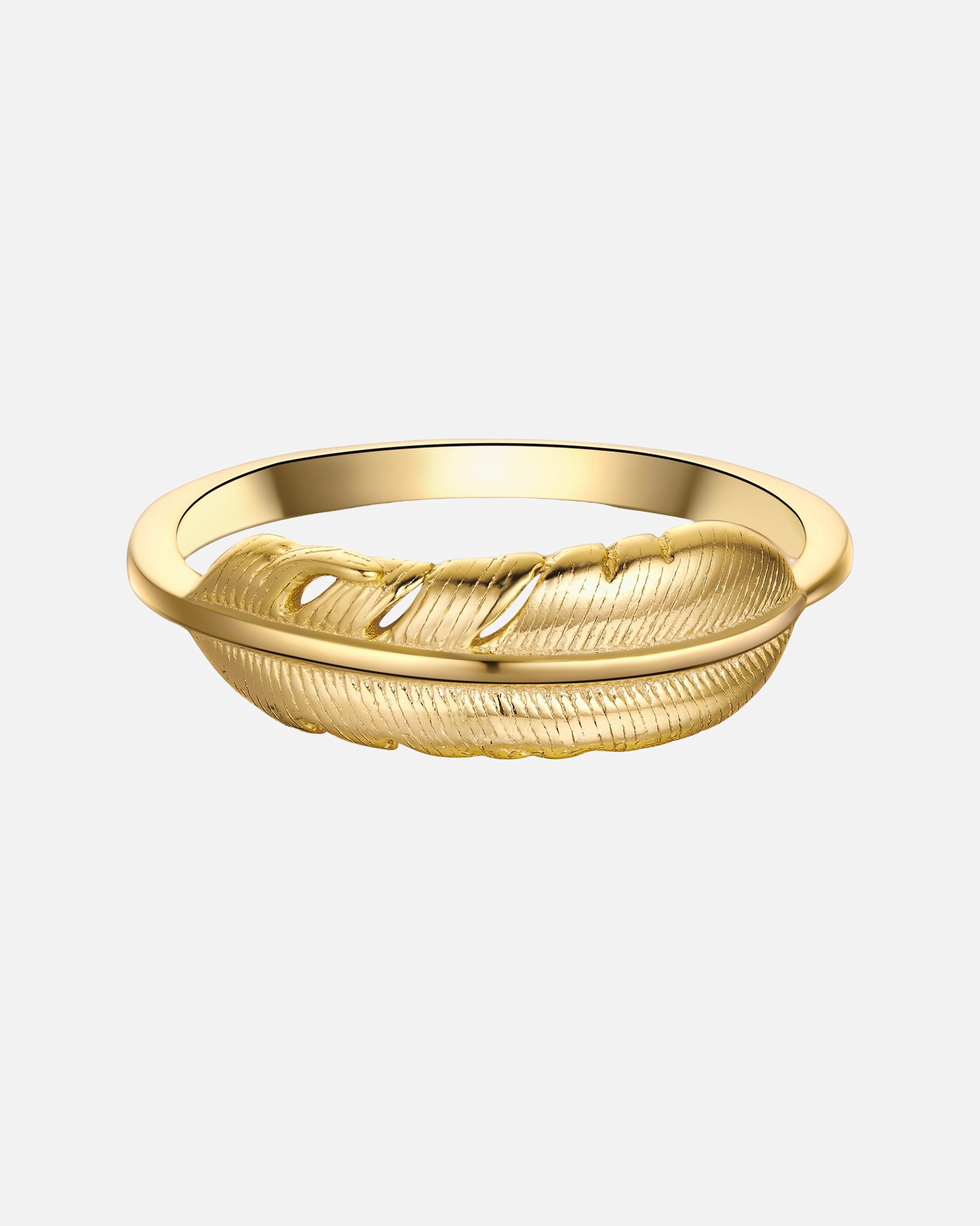 Bague for FemmeBague Plume en Argent sterling en Or jaune56