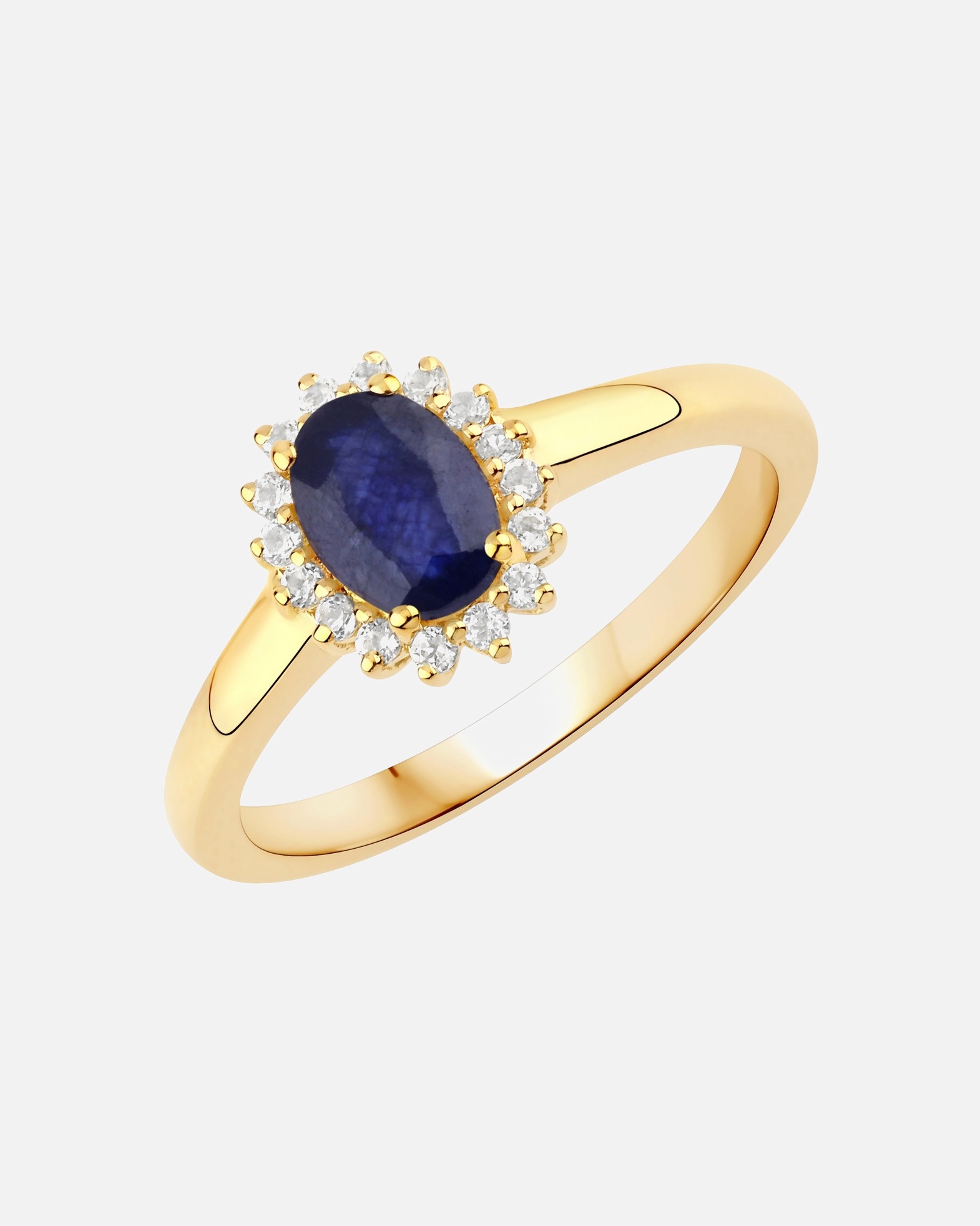 Ring für Weiblich Rafaela Donata Ring Sterling Silber Saphir (glasgefüllt) in Gelbgold 60