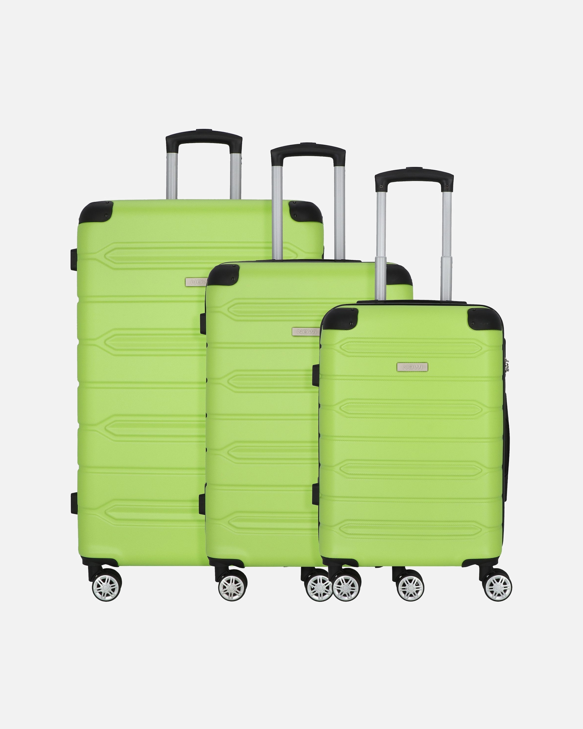 Koffer für Männlich NOWI Rhodos 4 Rollen Kofferset 3-teilig sz-lime