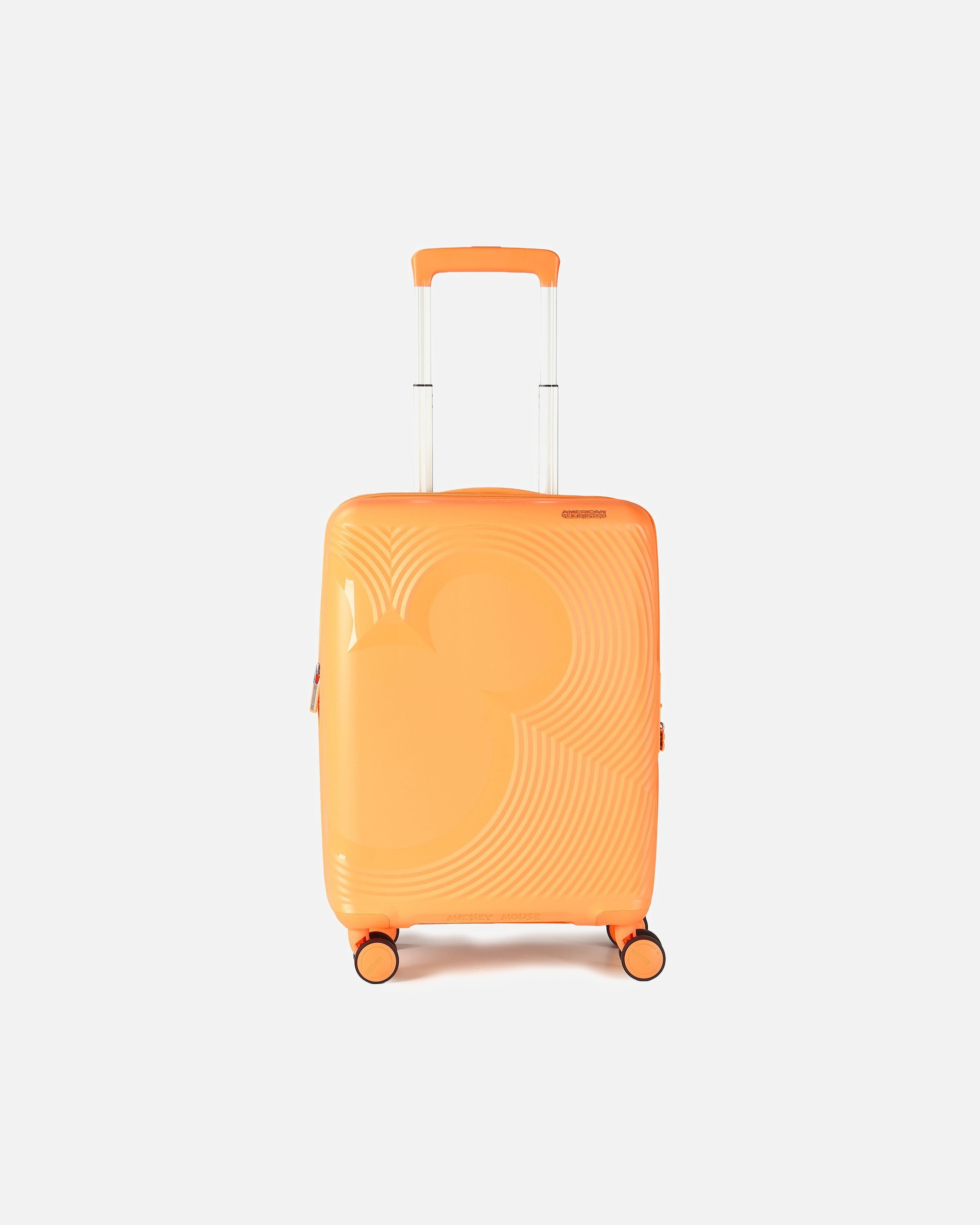 Valise for HommeAmerican TouristerMickey Magic 4 roulettes Trolley de cabine 55 cm avec soufflet d'extensionmickey peachy orange