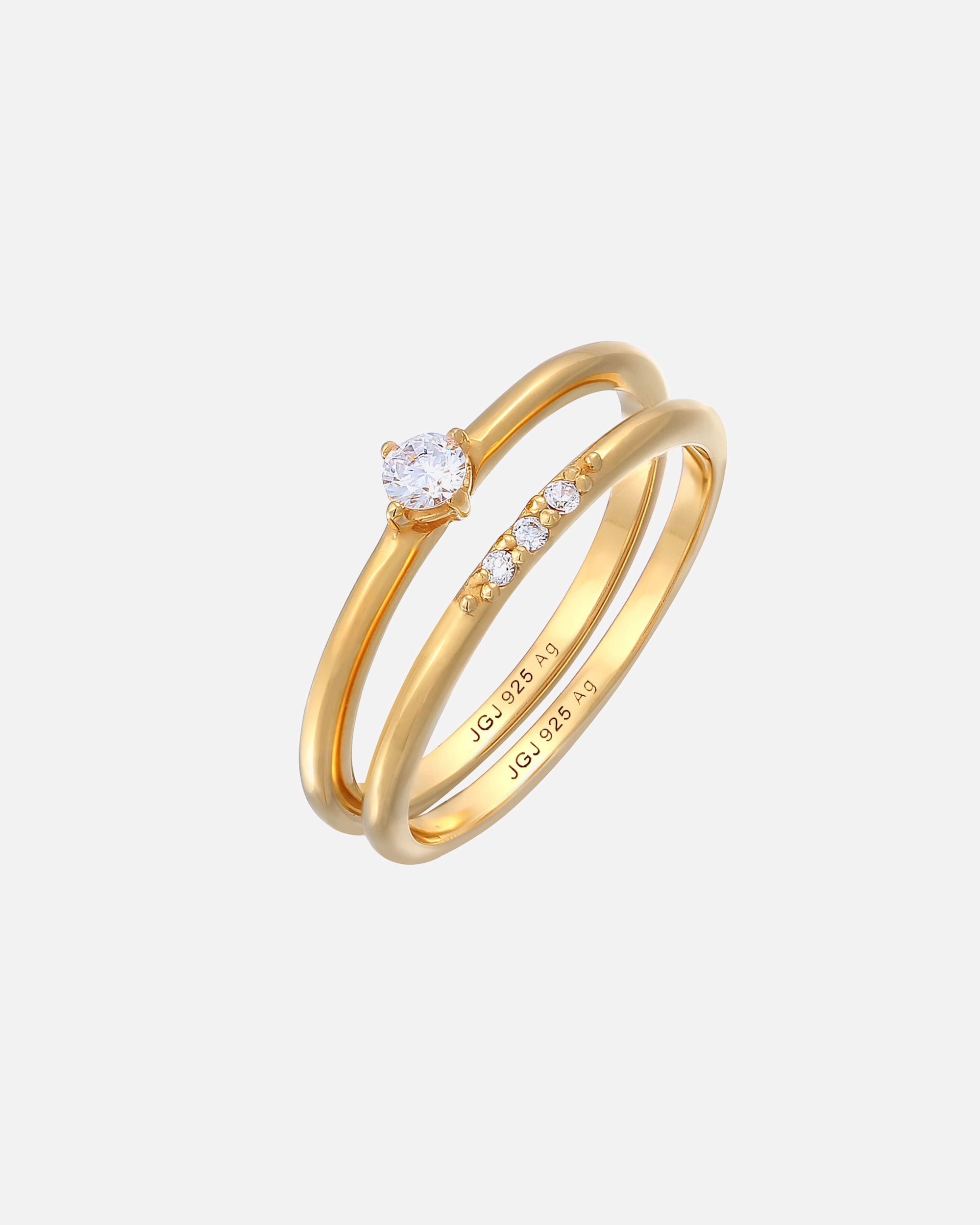 Ring für Weiblich Elli Zirkonia Solitär Trend Set 925 Silber 54