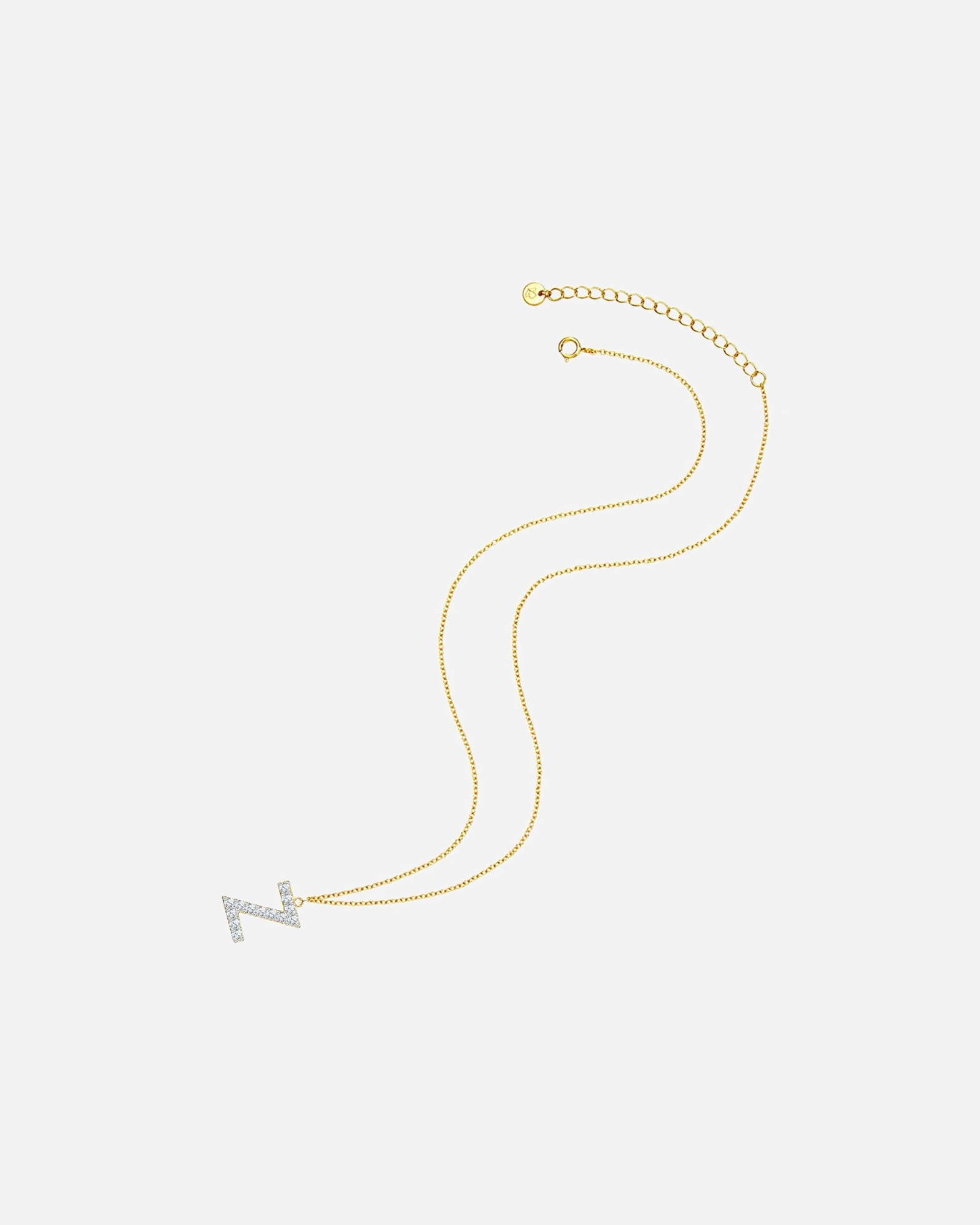 Collier for FemmeGlanzstücke MünchenCollier en argent Lettre E Argent sterling Oxyde de zirconium (CZ) en Or jaune40,0 cm Basiskette + 5,0 cm Verlängerung